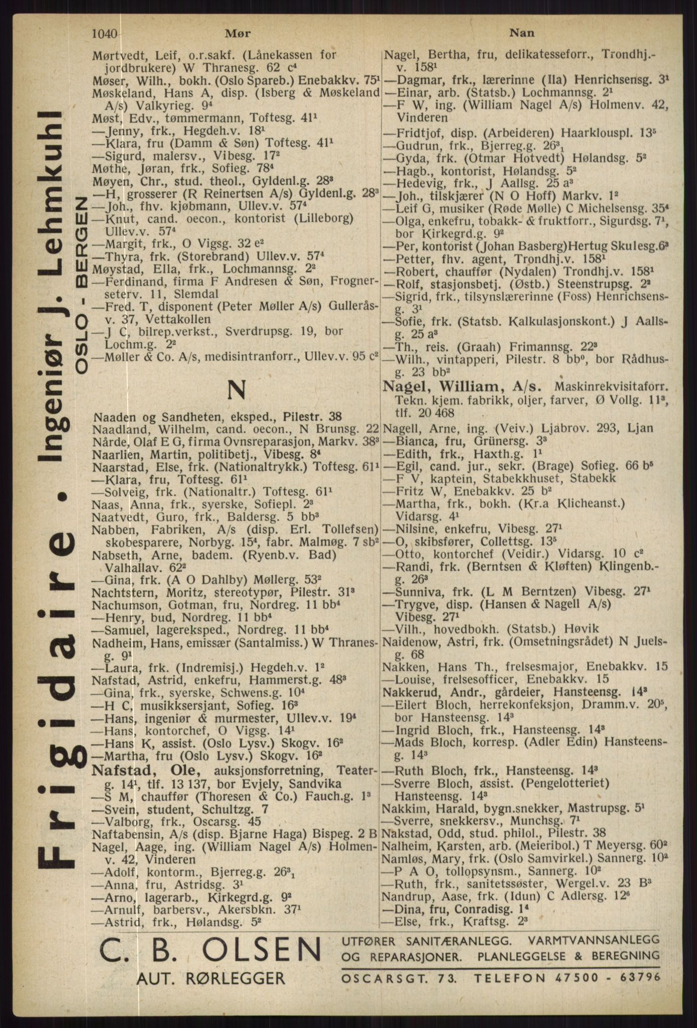 Kristiania/Oslo adressebok, PUBL/-, 1936, p. 1040