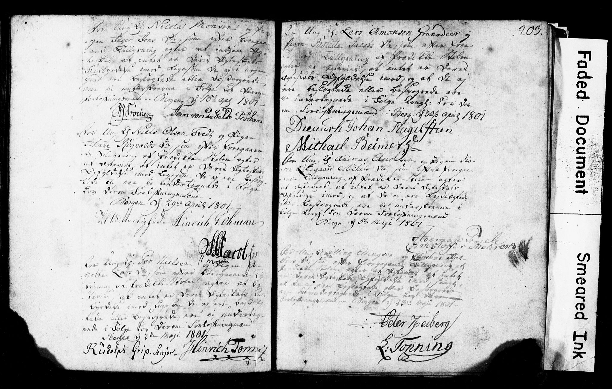 Korskirken sokneprestembete, AV/SAB-A-76101: Best man's statements no. II.5.1, 1776-1816, p. 203