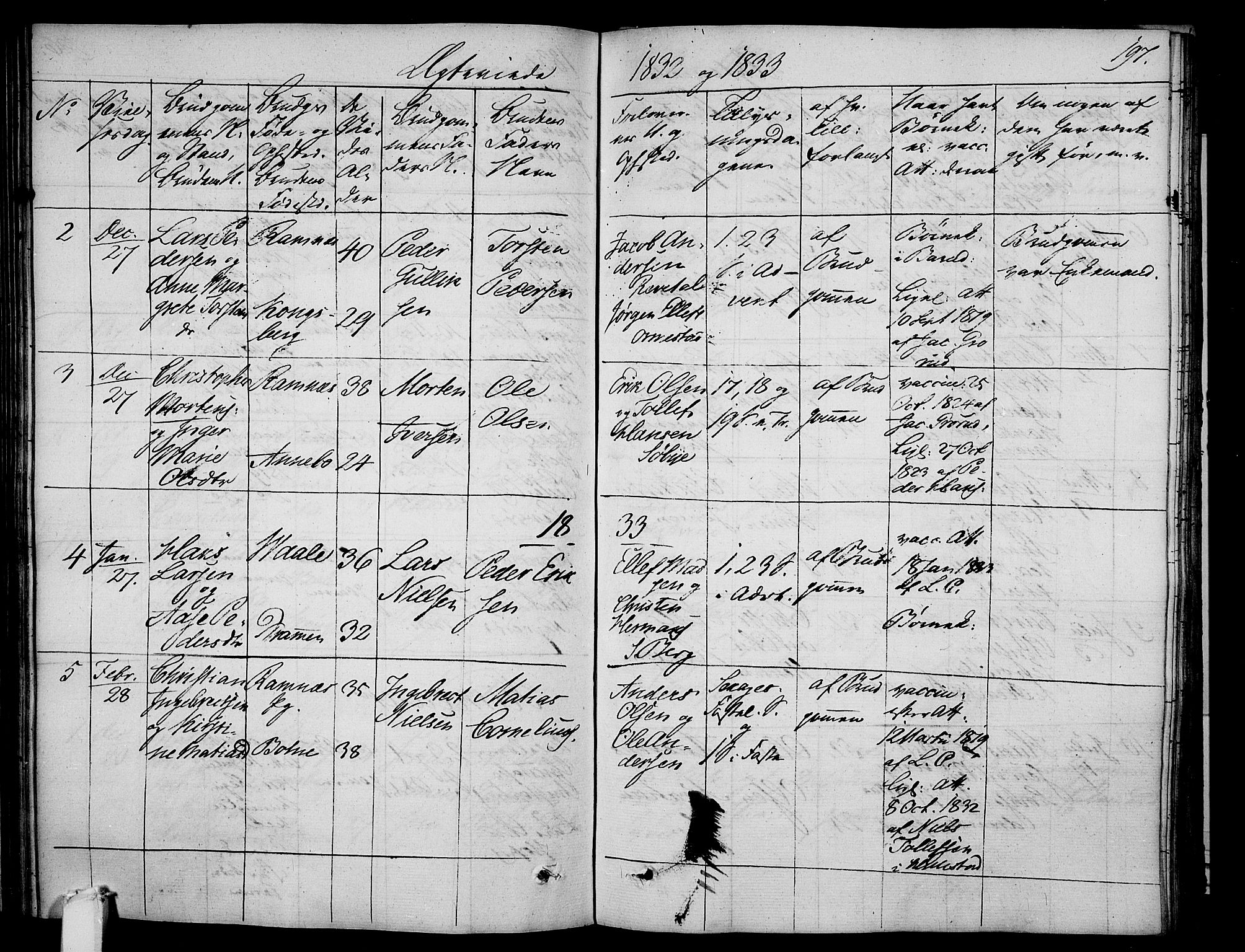 Våle kirkebøker, AV/SAKO-A-334/F/Fa/L0008: Parish register (official) no. I 8, 1824-1844, p. 197