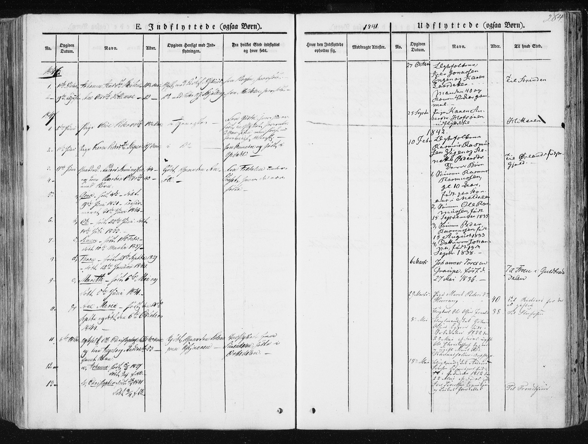Ministerialprotokoller, klokkerbøker og fødselsregistre - Sør-Trøndelag, SAT/A-1456/668/L0805: Parish register (official) no. 668A05, 1840-1853, p. 284