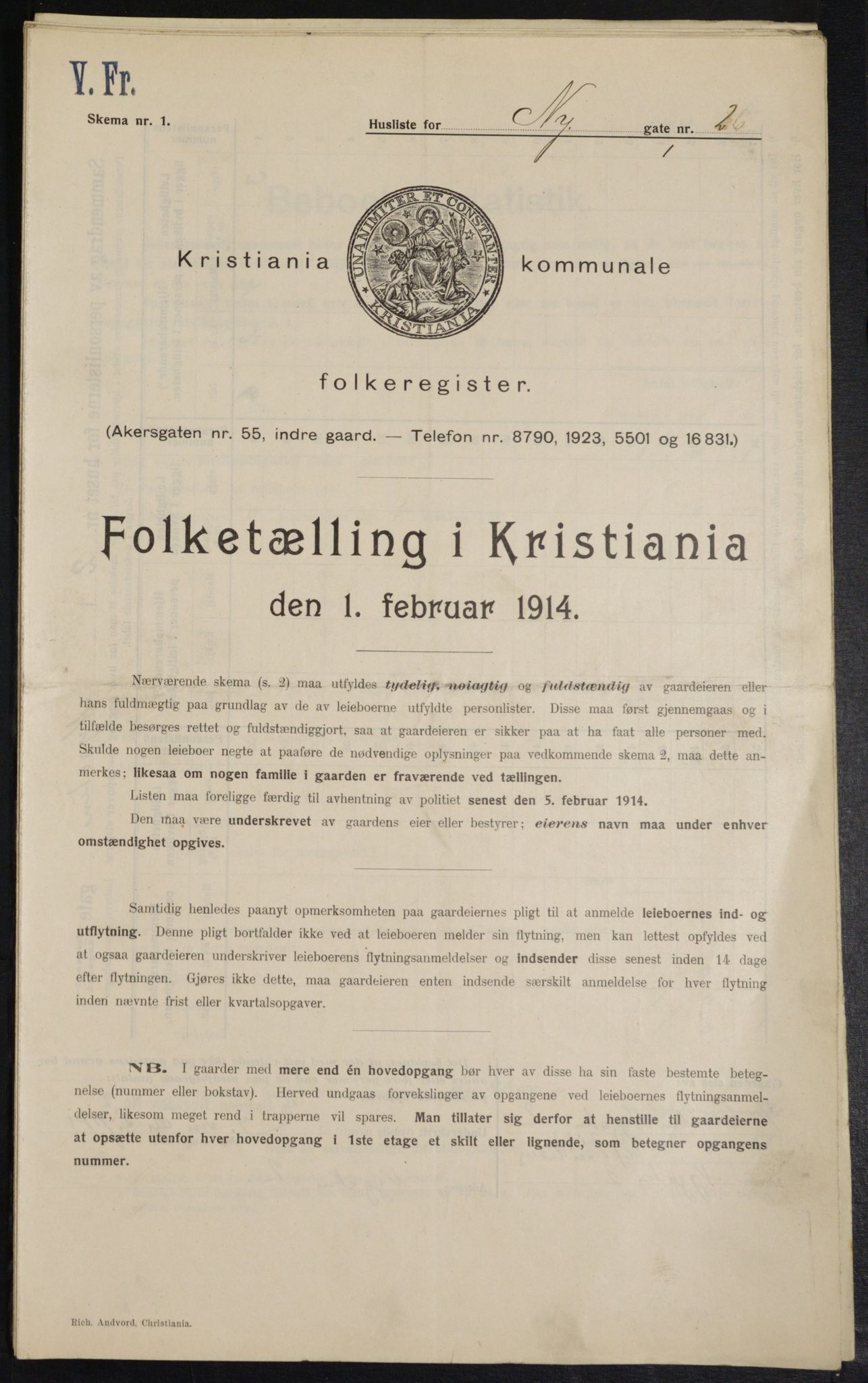 OBA, Municipal Census 1914 for Kristiania, 1914, p. 73917