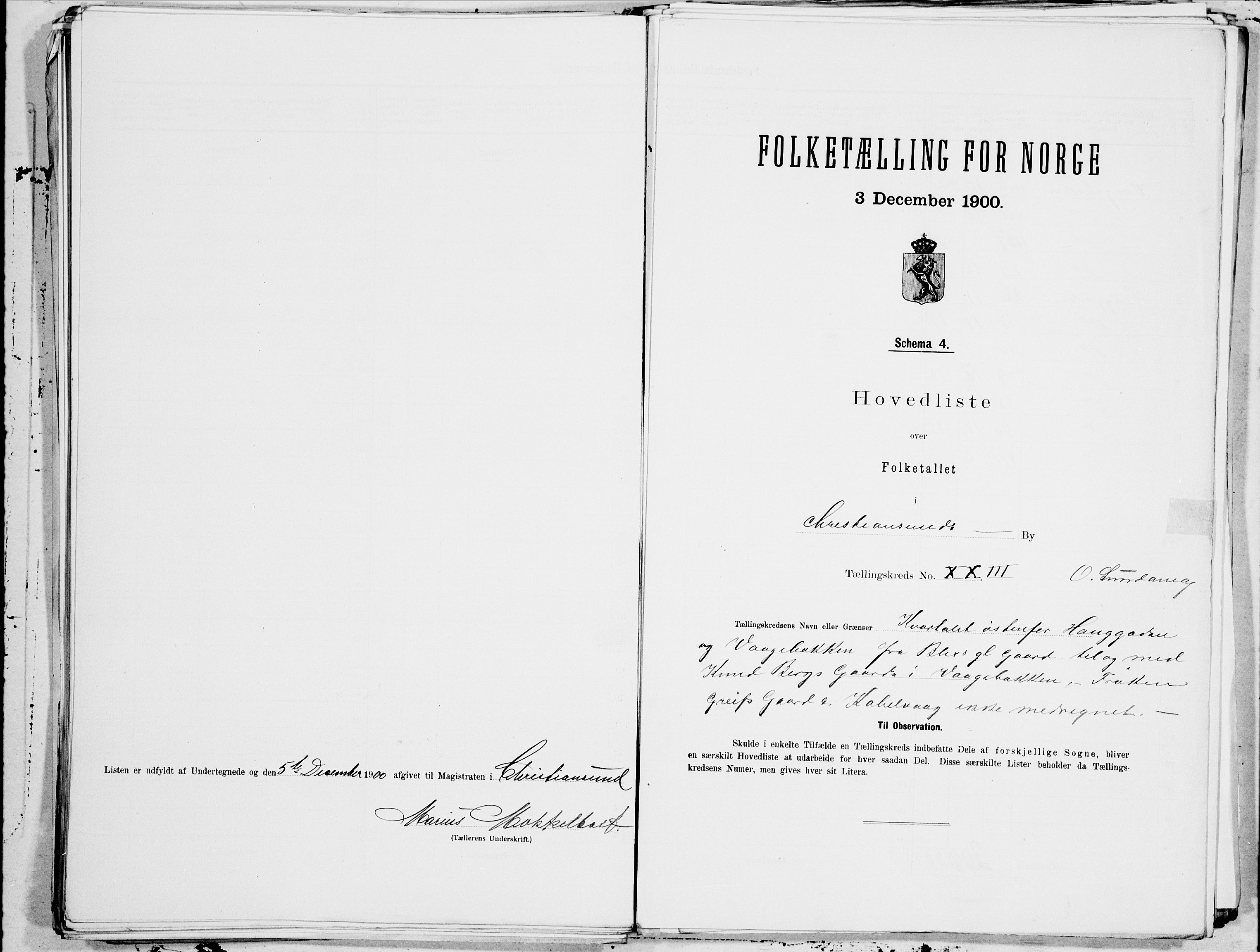 SAT, 1900 census for Kristiansund, 1900, p. 46