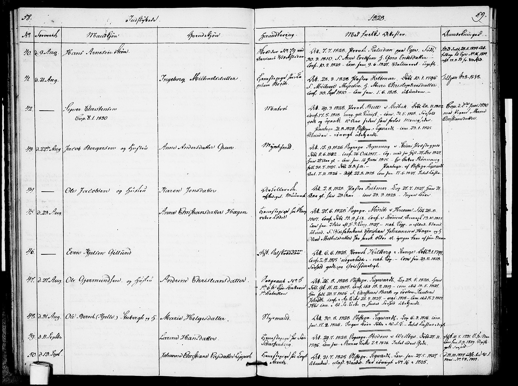 Garnisonsmenigheten Kirkebøker, AV/SAO-A-10846/F/Fa/L0005: Parish register (official) no. 5, 1824-1830, p. 58-59