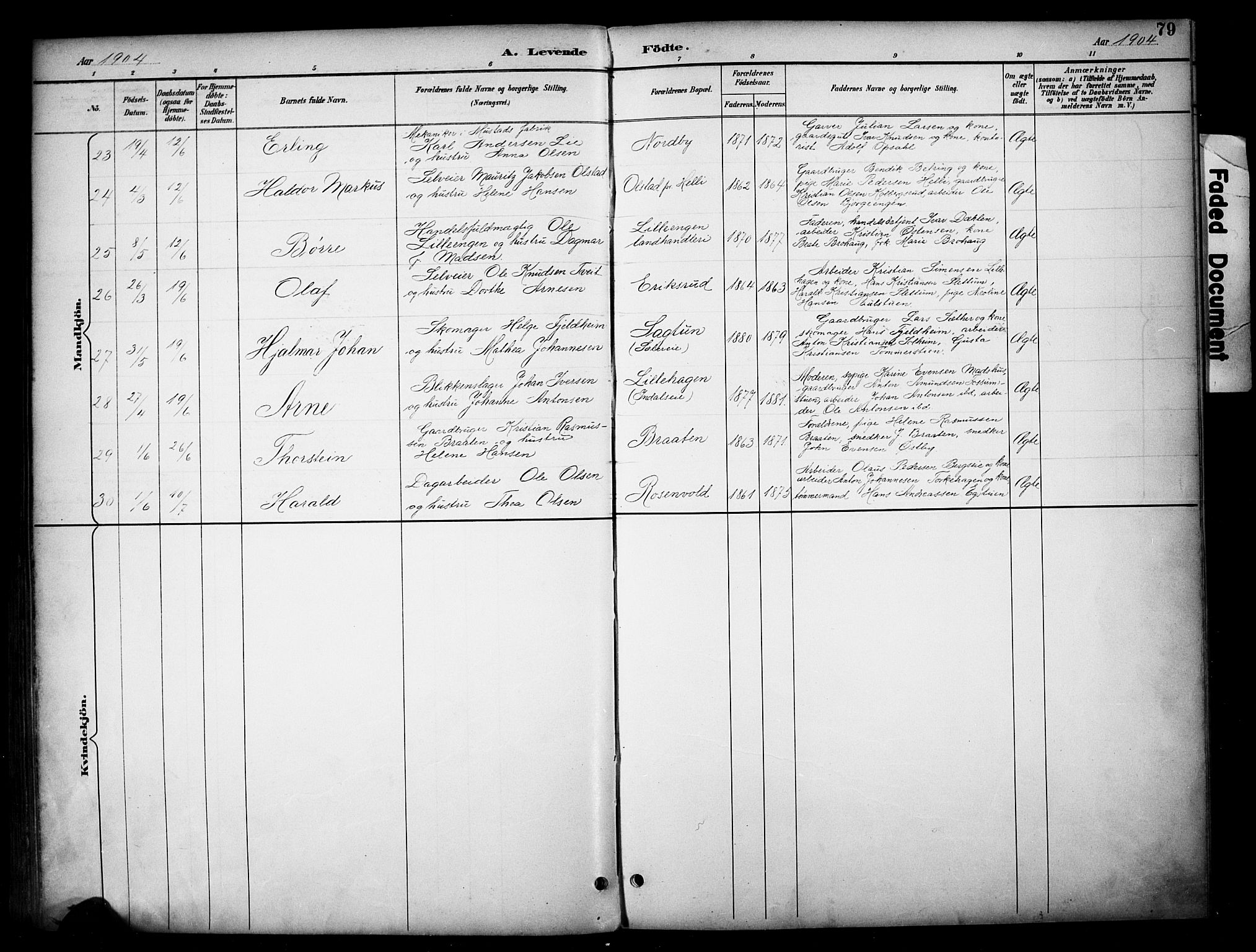 Vardal prestekontor, SAH/PREST-100/H/Ha/Haa/L0012: Parish register (official) no. 12, 1893-1904, p. 79