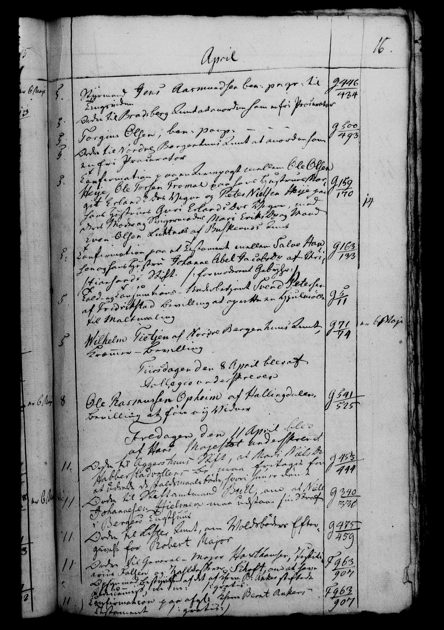 Danske Kanselli 1800-1814, RA/EA-3024/H/Hf/Hfb/Hfbc/L0007: Underskrivelsesbok m. register, 1806, p. 16