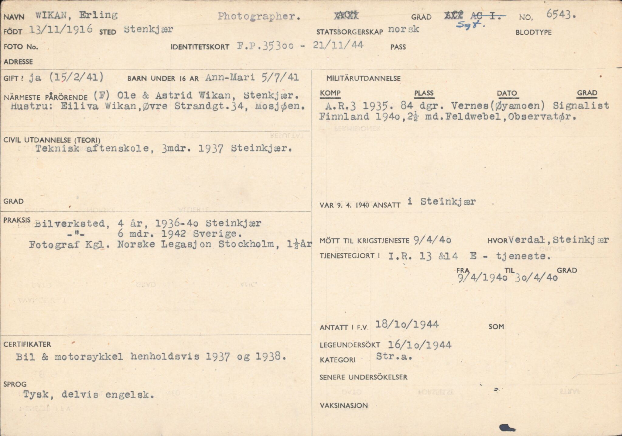 Forsvaret, Forsvarets overkommando/Luftforsvarsstaben, RA/RAFA-4079/P/Pa/L0048: Personellpapirer, 1916, p. 514