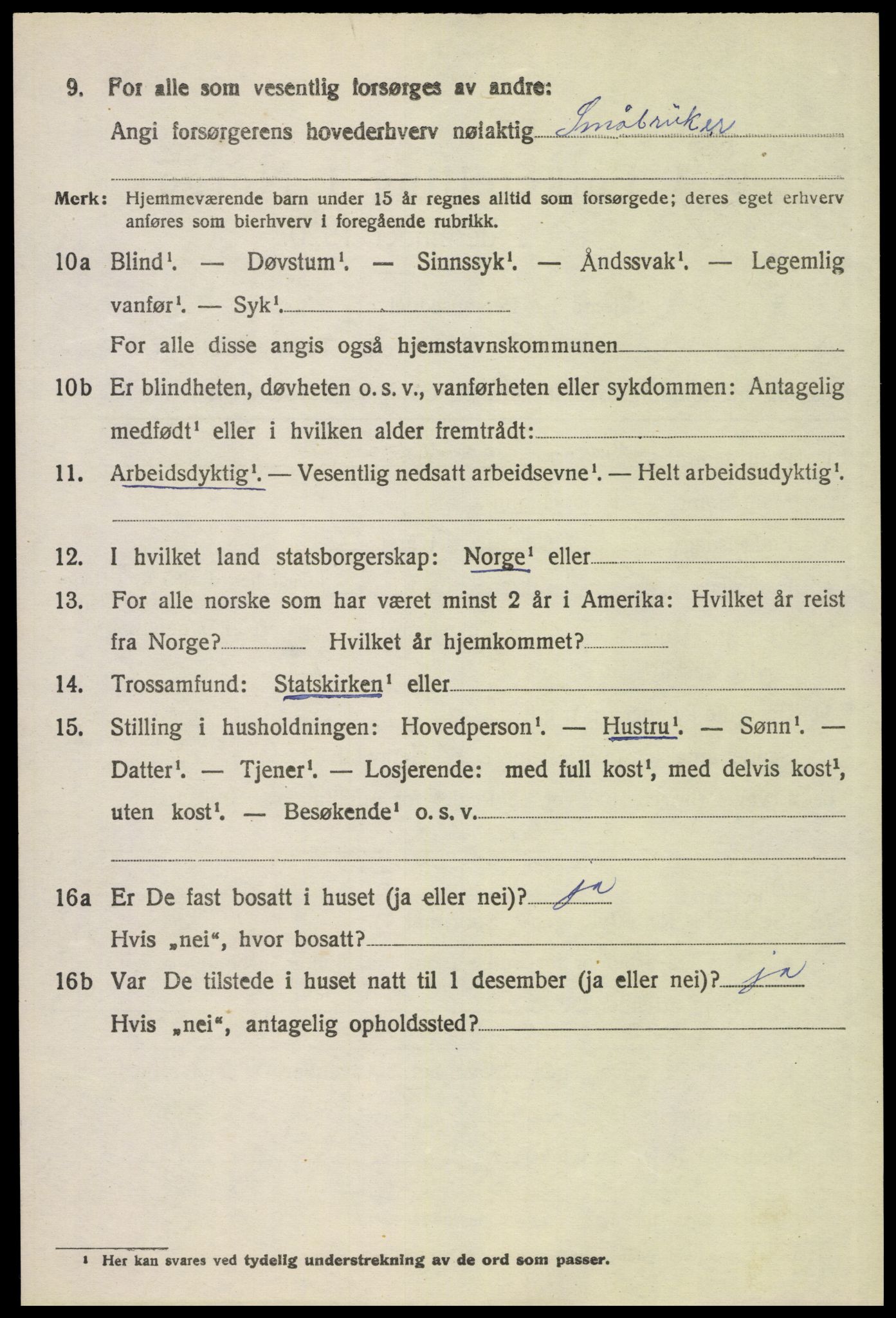 SAH, 1920 census for Åsnes, 1920, p. 9837