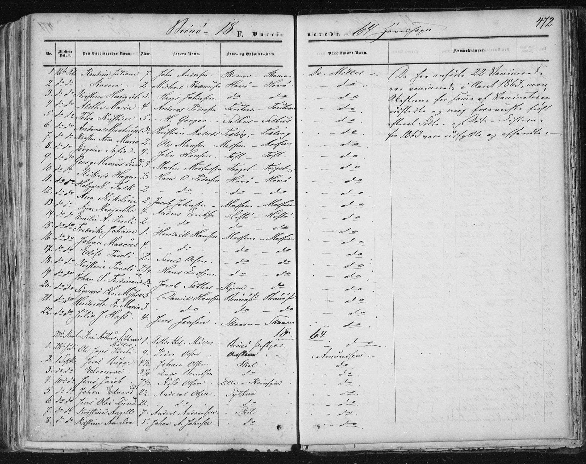 Ministerialprotokoller, klokkerbøker og fødselsregistre - Nordland, SAT/A-1459/813/L0198: Parish register (official) no. 813A08, 1834-1874, p. 472