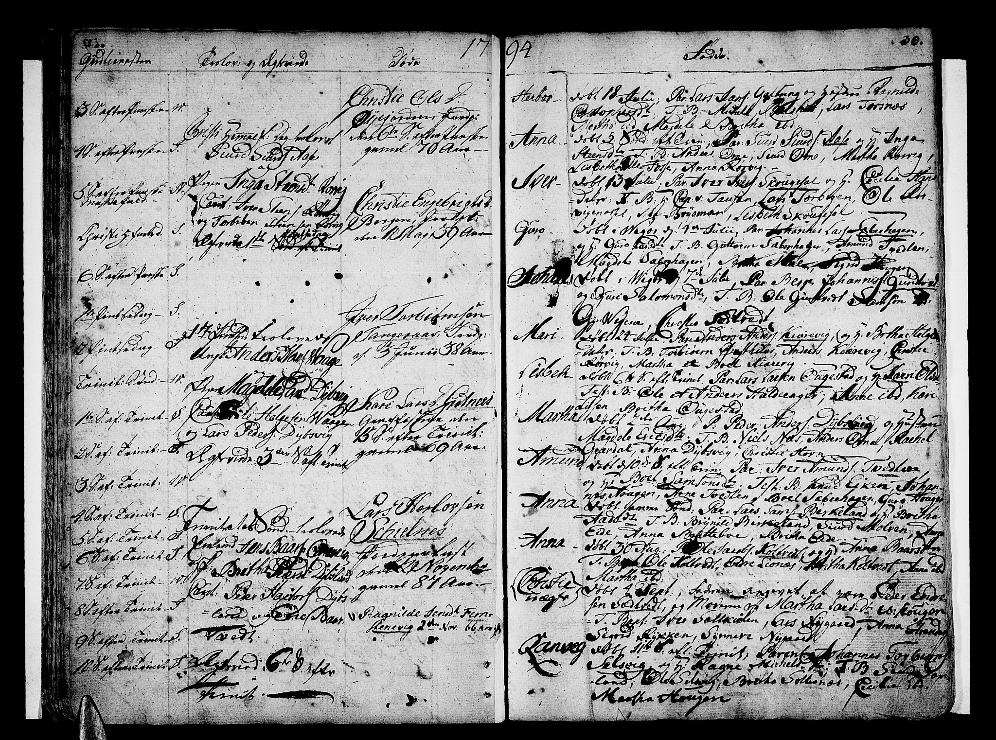 Strandebarm sokneprestembete, AV/SAB-A-78401/H/Haa: Parish register (official) no. A 4, 1788-1817, p. 30