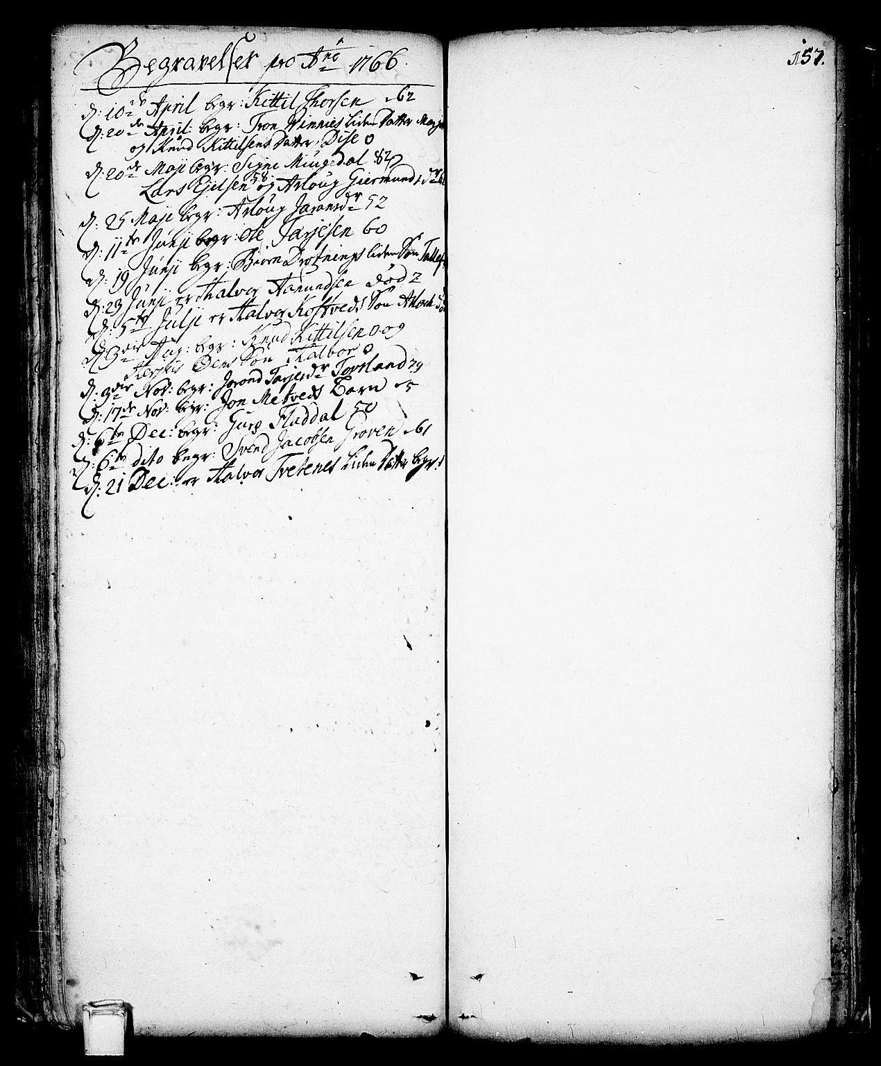 Vinje kirkebøker, SAKO/A-312/F/Fa/L0001: Parish register (official) no. I 1, 1717-1766, p. 157