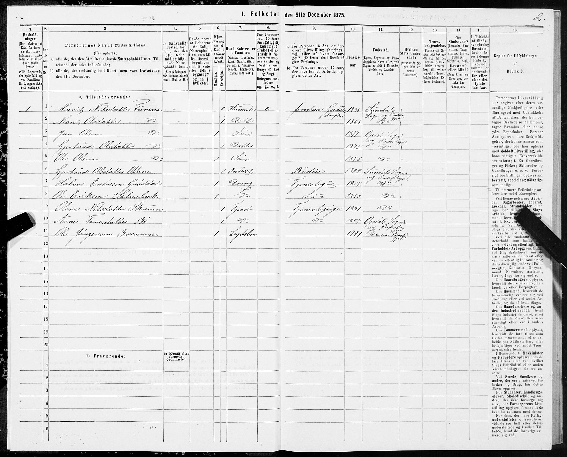 SAT, 1875 census for 1634P Oppdal, 1875, p. 4002