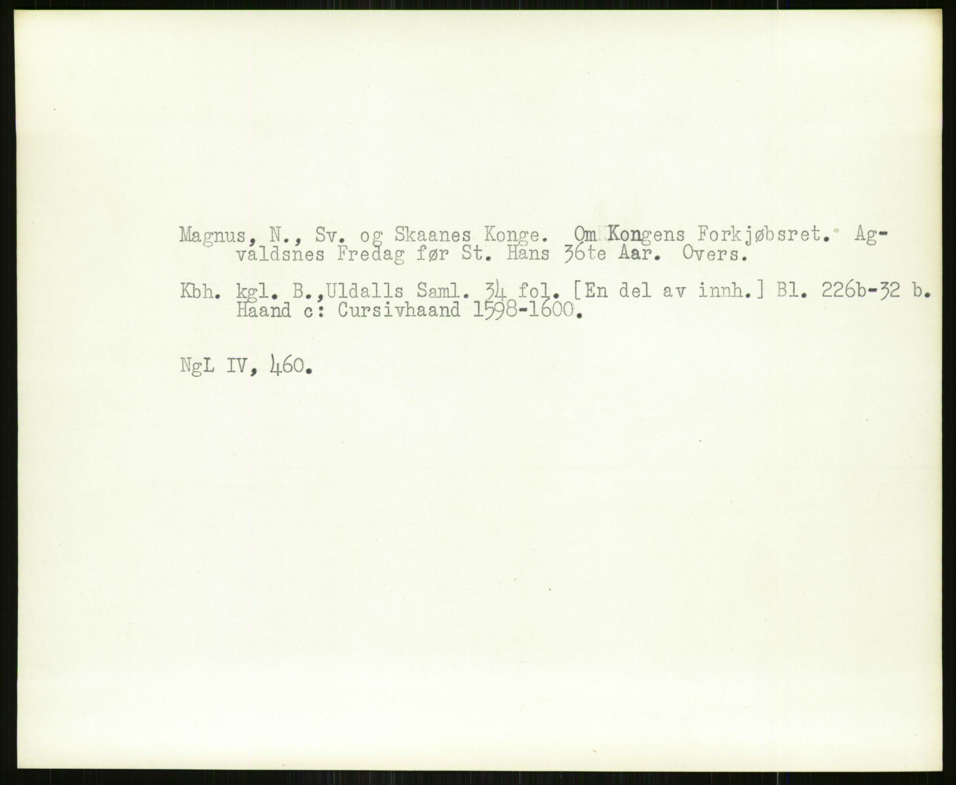 Norsk Historisk Kjeldeskrift-Institutt (NHKI), AV/RA-S-6117/G/Gc/L0029: Tematisk register til Gustav Storms håndskriftbeskrivelser i NgL bd. IV, 1315-1377, p. 496