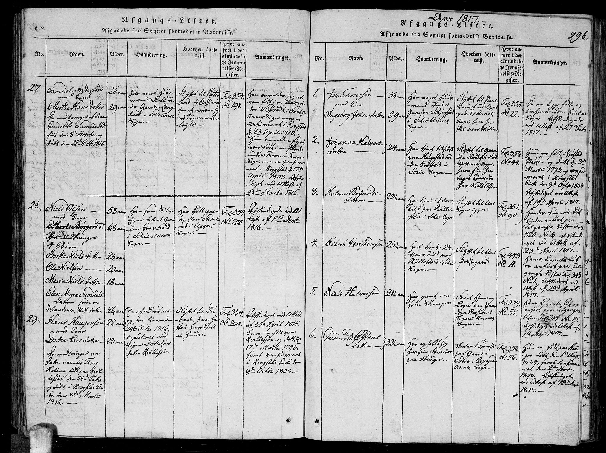 Kråkstad prestekontor Kirkebøker, AV/SAO-A-10125a/G/Ga/L0001: Parish register (copy) no. I 1, 1813-1824, p. 296