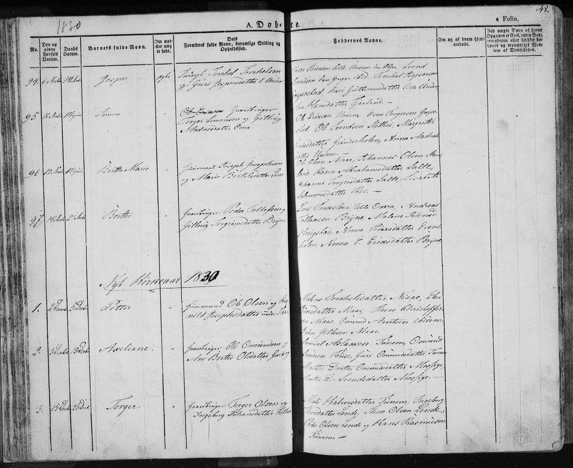 Lye sokneprestkontor, AV/SAST-A-101794/001/30BA/L0004: Parish register (official) no. A 4, 1826-1841, p. 48