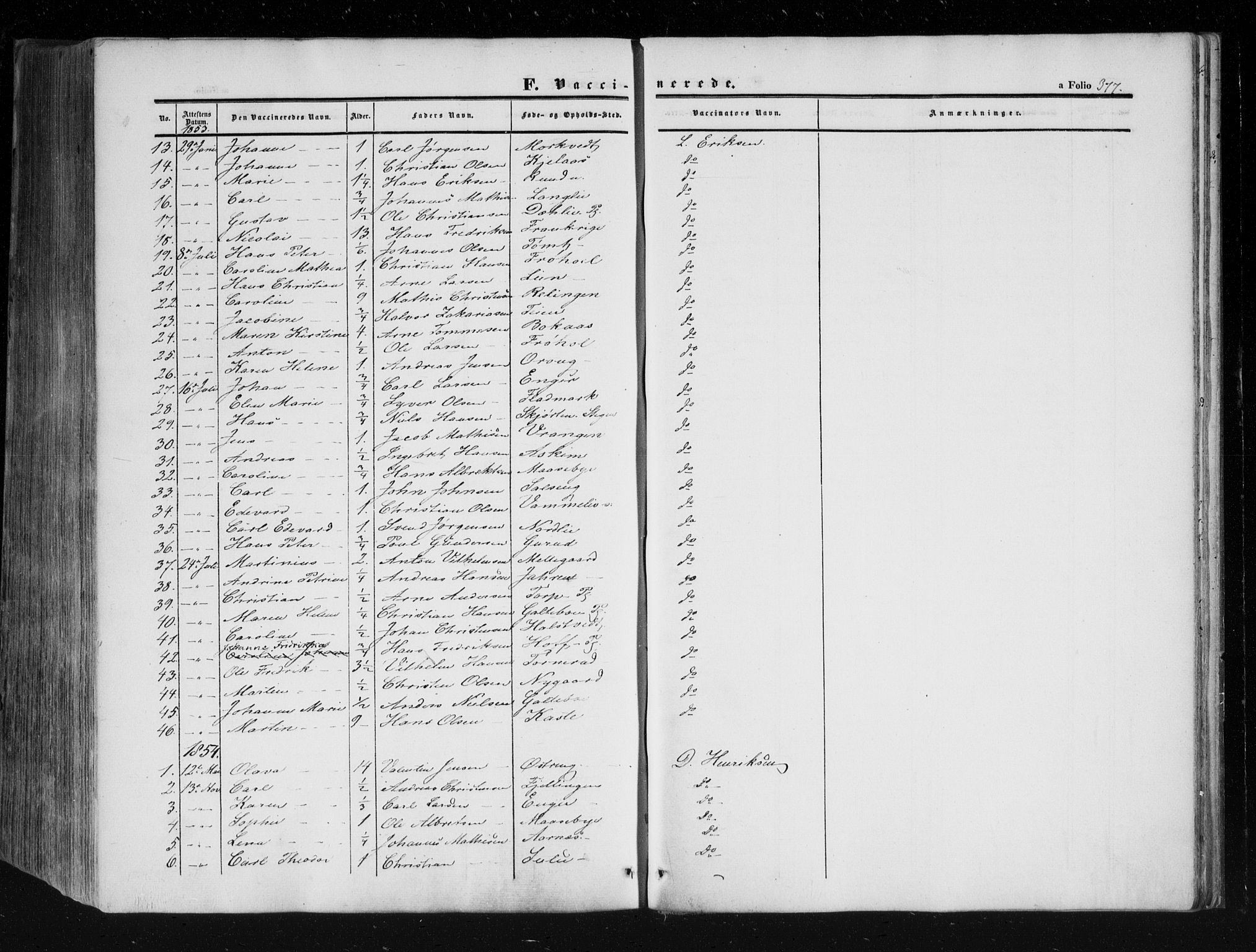 Askim prestekontor Kirkebøker, SAO/A-10900/F/Fa/L0005: Parish register (official) no. 5, 1847-1879, p. 377