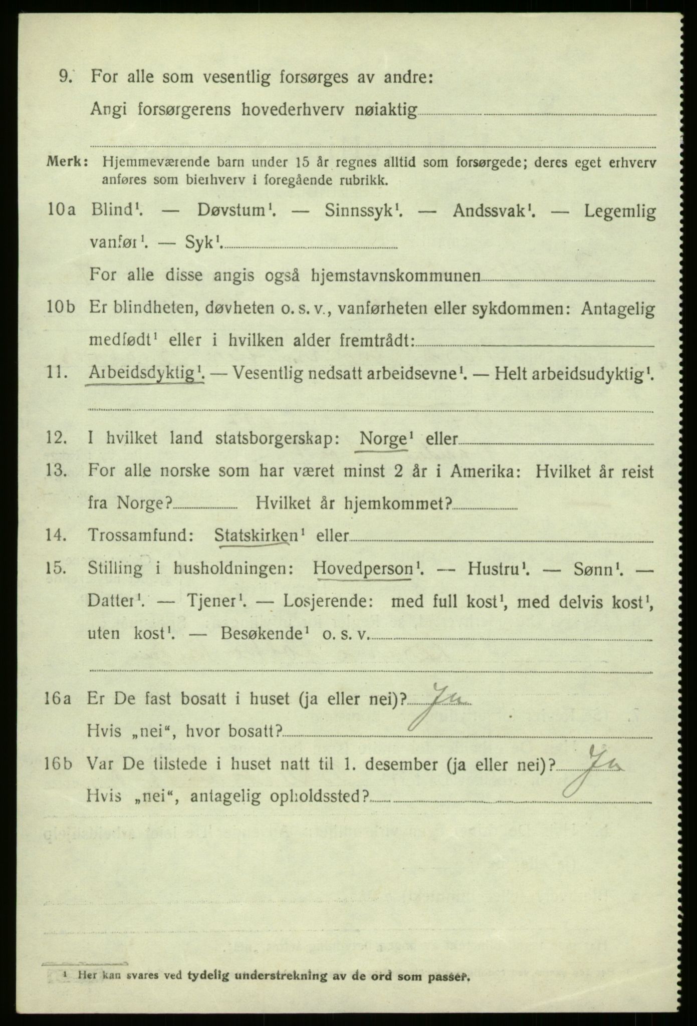 SAB, 1920 census for Balestrand, 1920, p. 3363