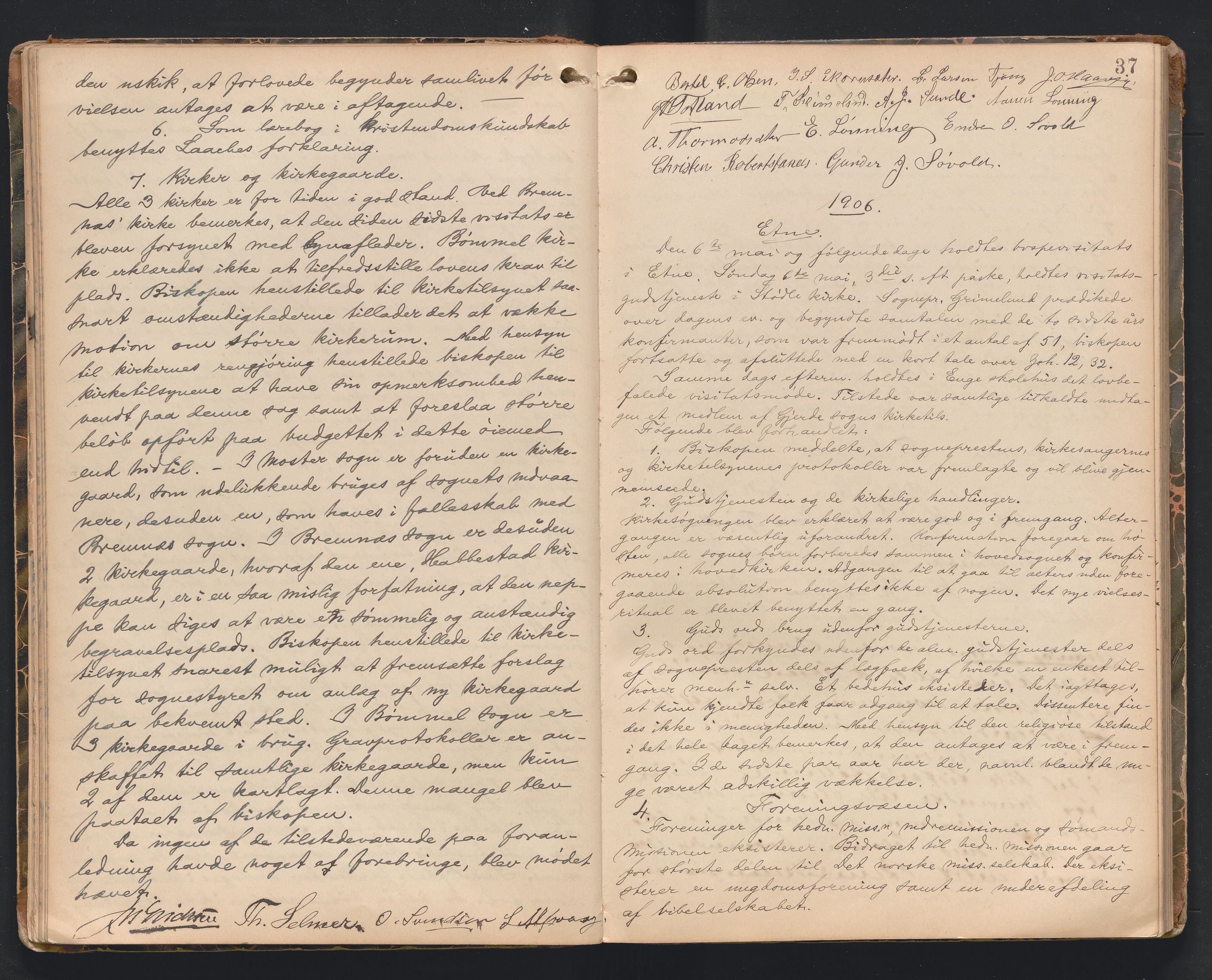 Søndre Sunnhordland prosti, AV/SAB-A-99913/F/L0002: Visitasprotokoll, 1895-1967, p. 36b-37a