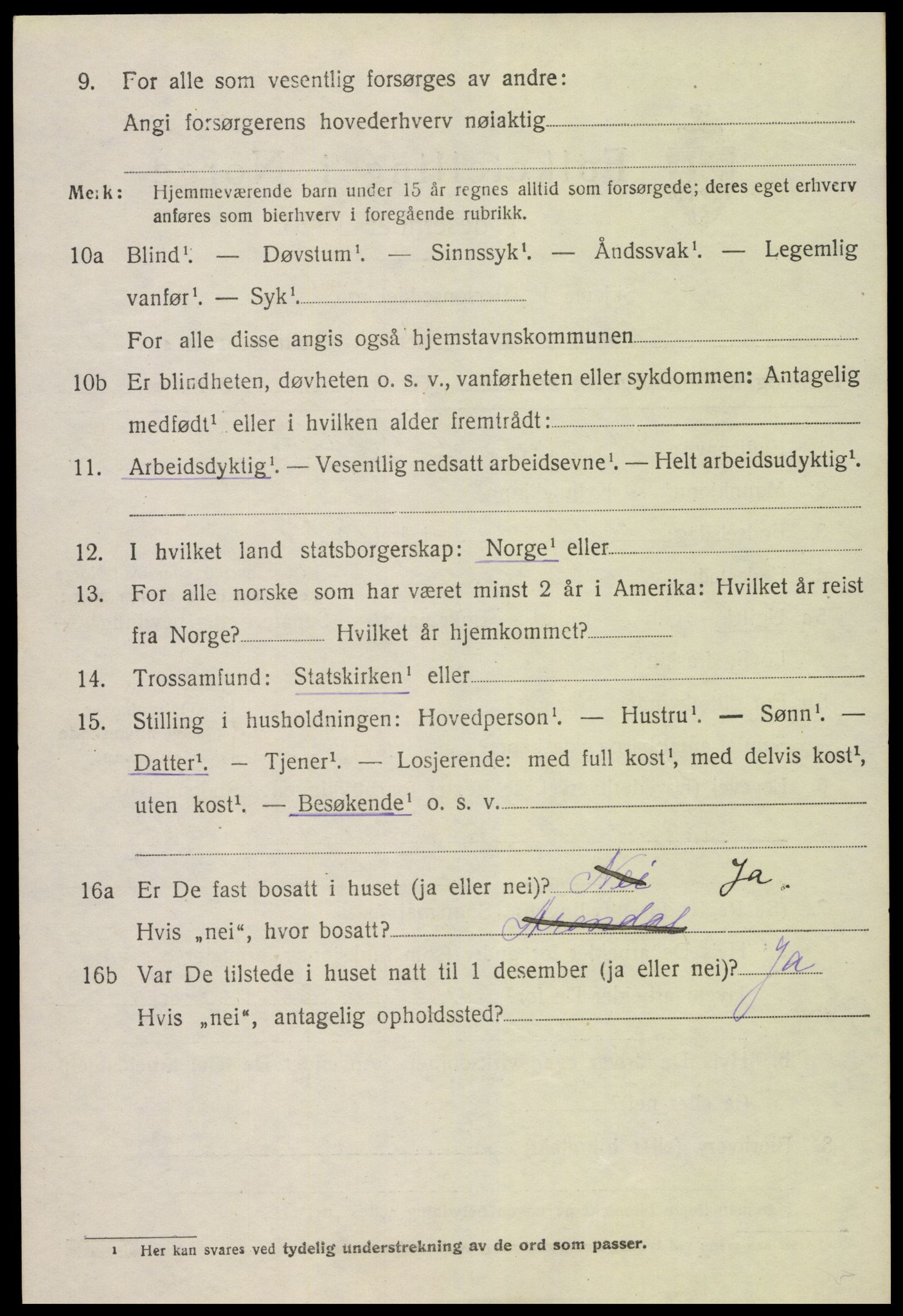 SAK, 1920 census for Froland, 1920, p. 5268