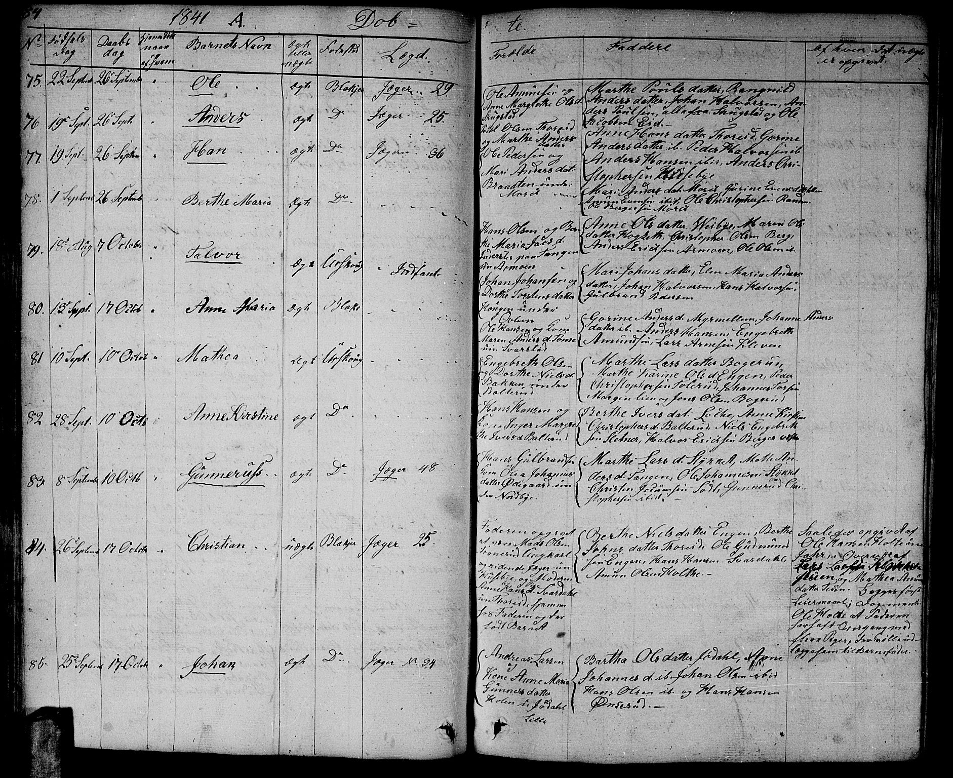 Aurskog prestekontor Kirkebøker, AV/SAO-A-10304a/G/Ga/L0002: Parish register (copy) no. I 2, 1829-1857, p. 84