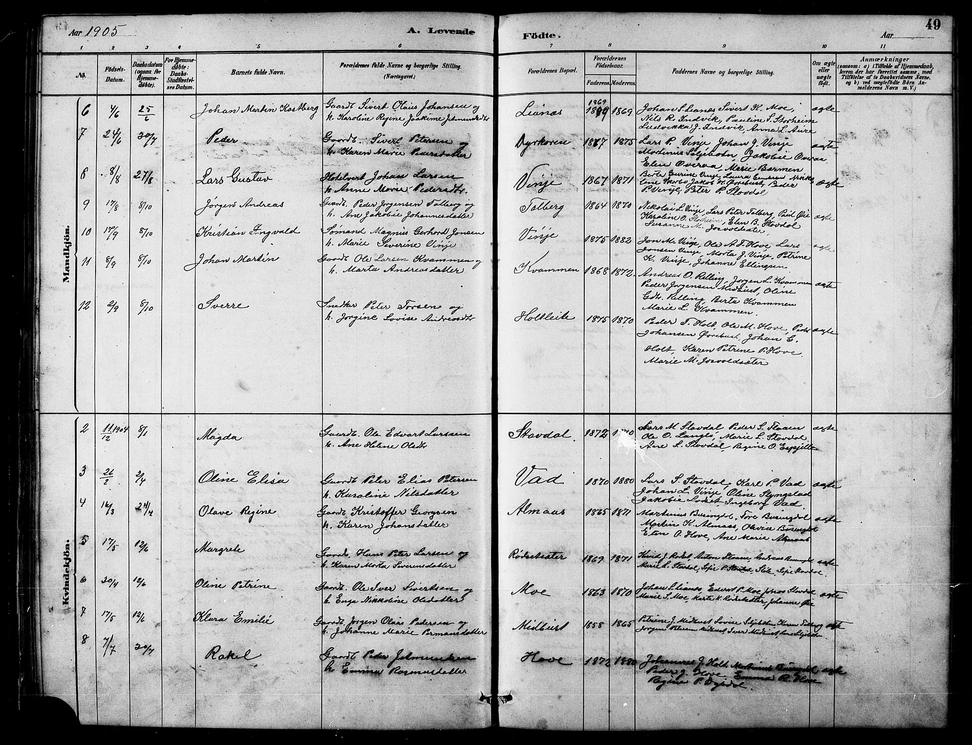 Ministerialprotokoller, klokkerbøker og fødselsregistre - Møre og Romsdal, AV/SAT-A-1454/521/L0302: Parish register (copy) no. 521C03, 1882-1907, p. 49