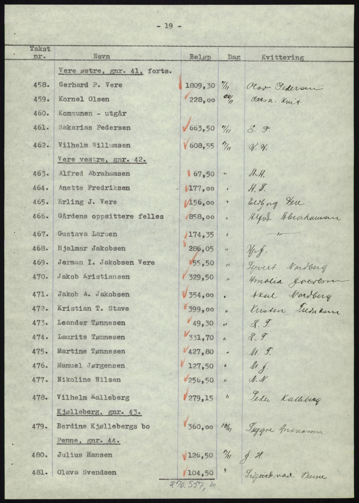 Forsvarsdepartementet, 10. kontor / Oppgjørskontoret, AV/RA-RAFA-1225/D/Db/L0180: Lista oppgjørskontor, 1942-1952, p. 1182