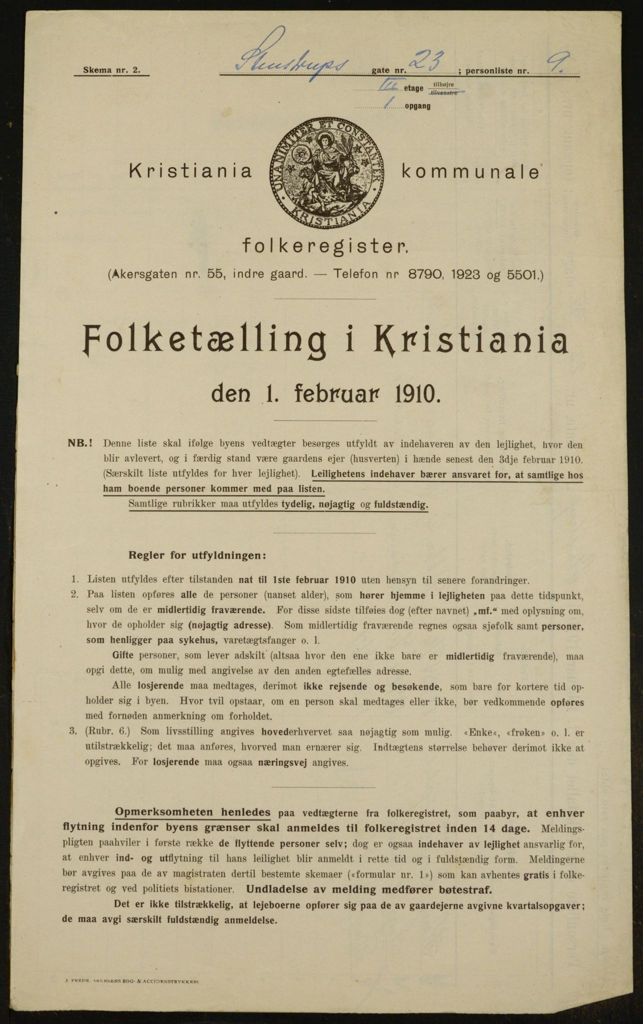 OBA, Municipal Census 1910 for Kristiania, 1910, p. 96338