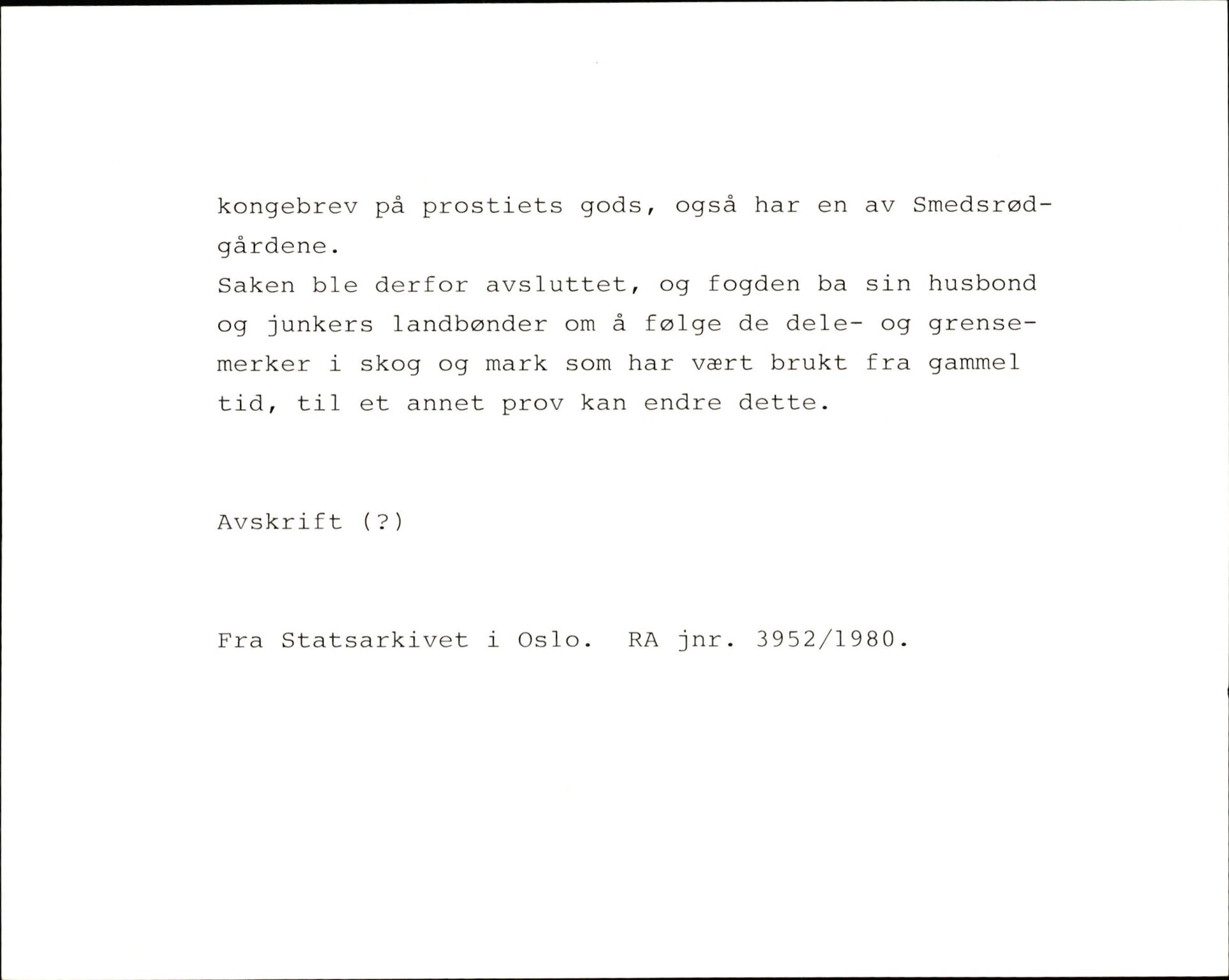 Riksarkivets diplomsamling, AV/RA-EA-5965/F35/F35k/L0002: Regestsedler: Prestearkiver fra Hedmark, Oppland, Buskerud og Vestfold, p. 747