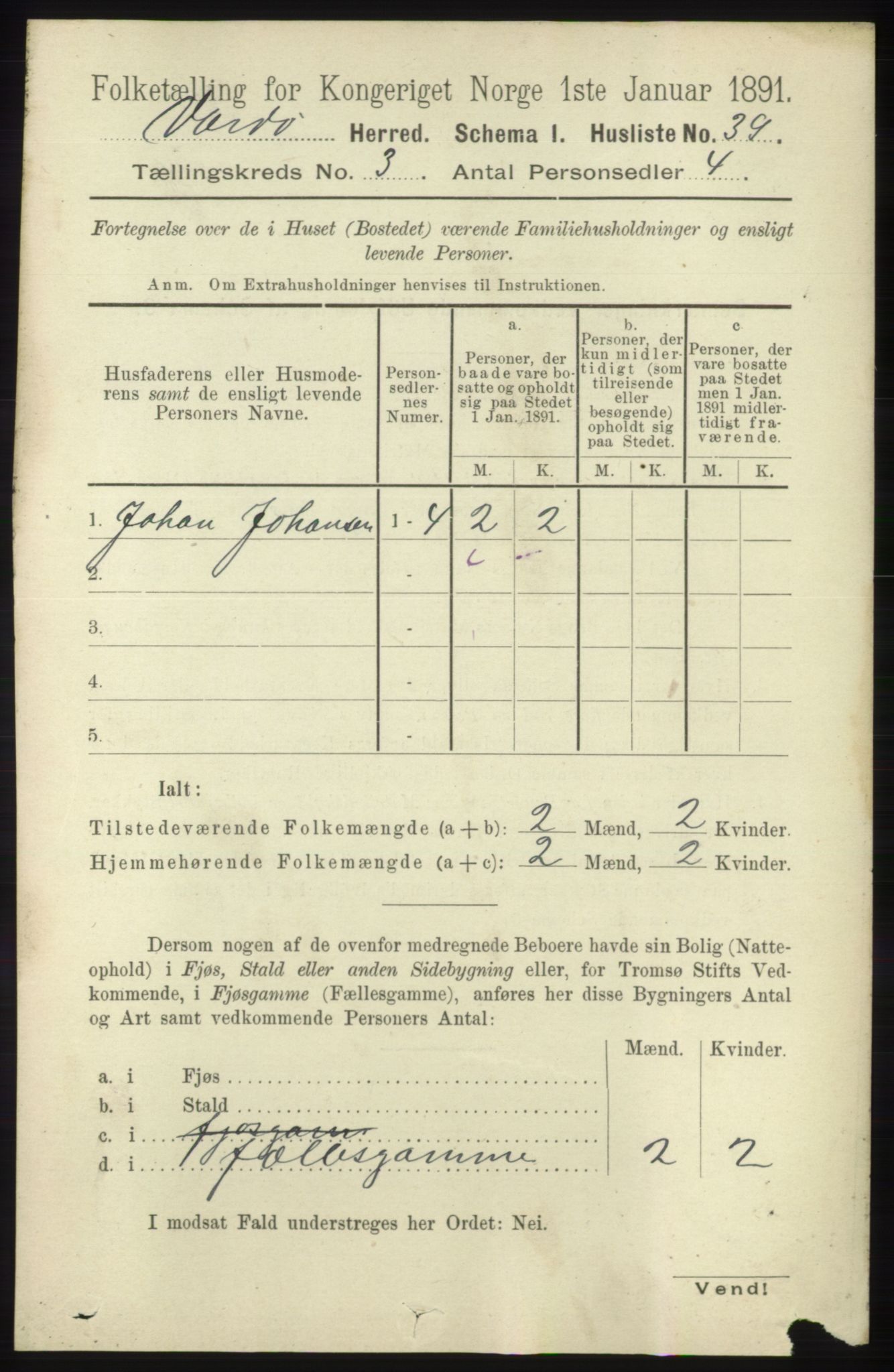 RA, 1891 census for 2028 Vardø, 1891, p. 819