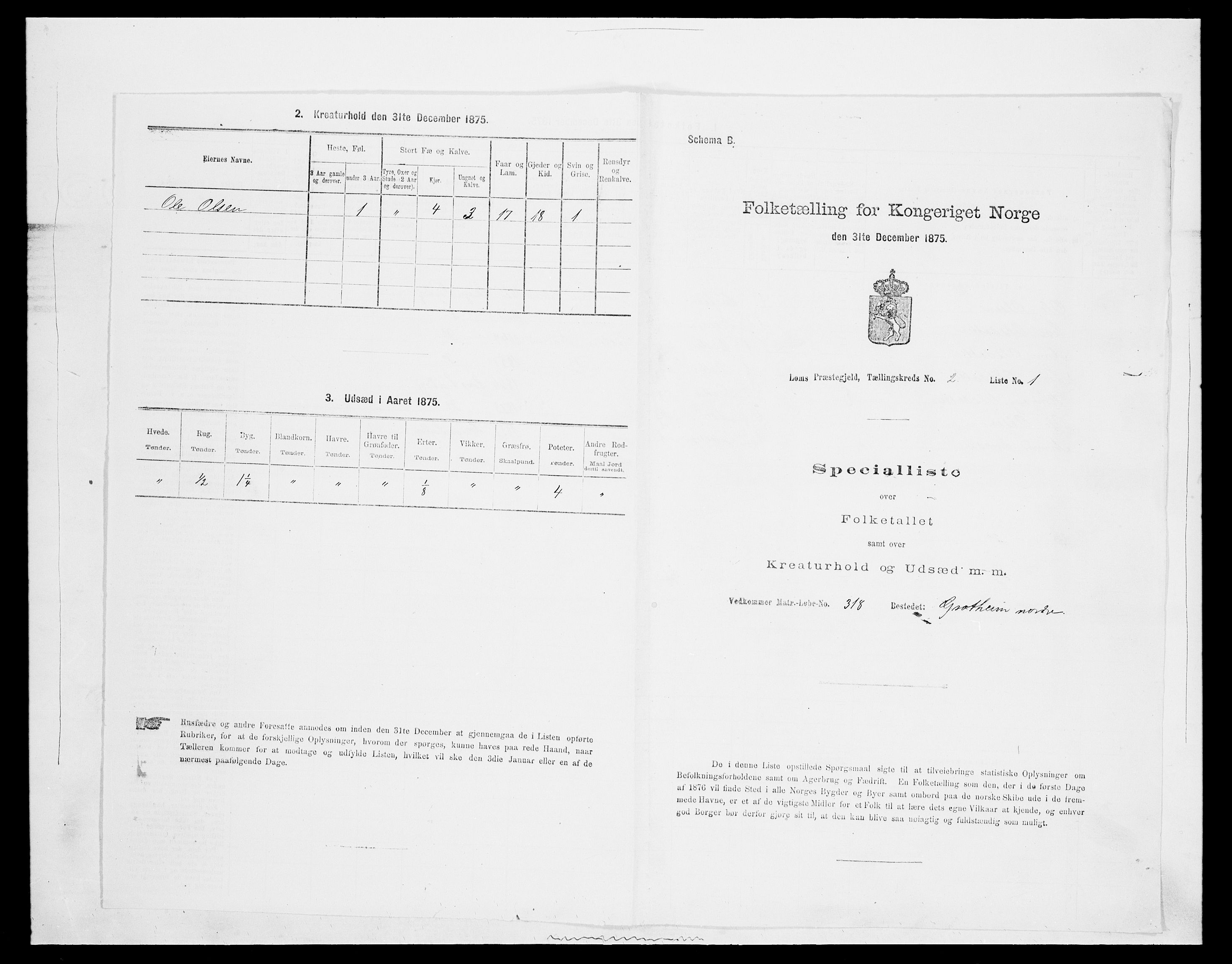 SAH, 1875 census for 0514P Lom, 1875, p. 258