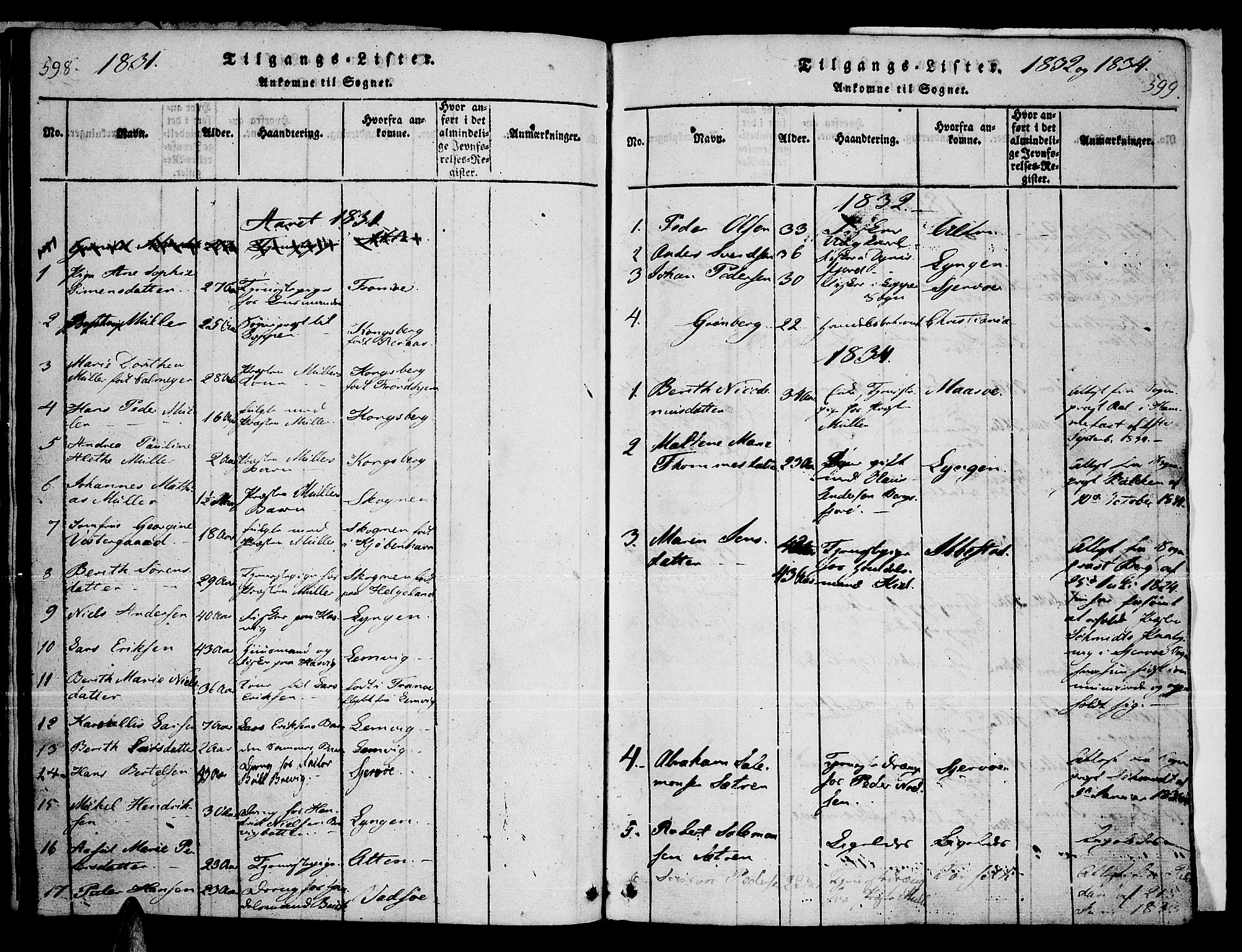 Loppa sokneprestkontor, SATØ/S-1339/H/Ha/L0003kirke: Parish register (official) no. 3, 1820-1848, p. 598-599