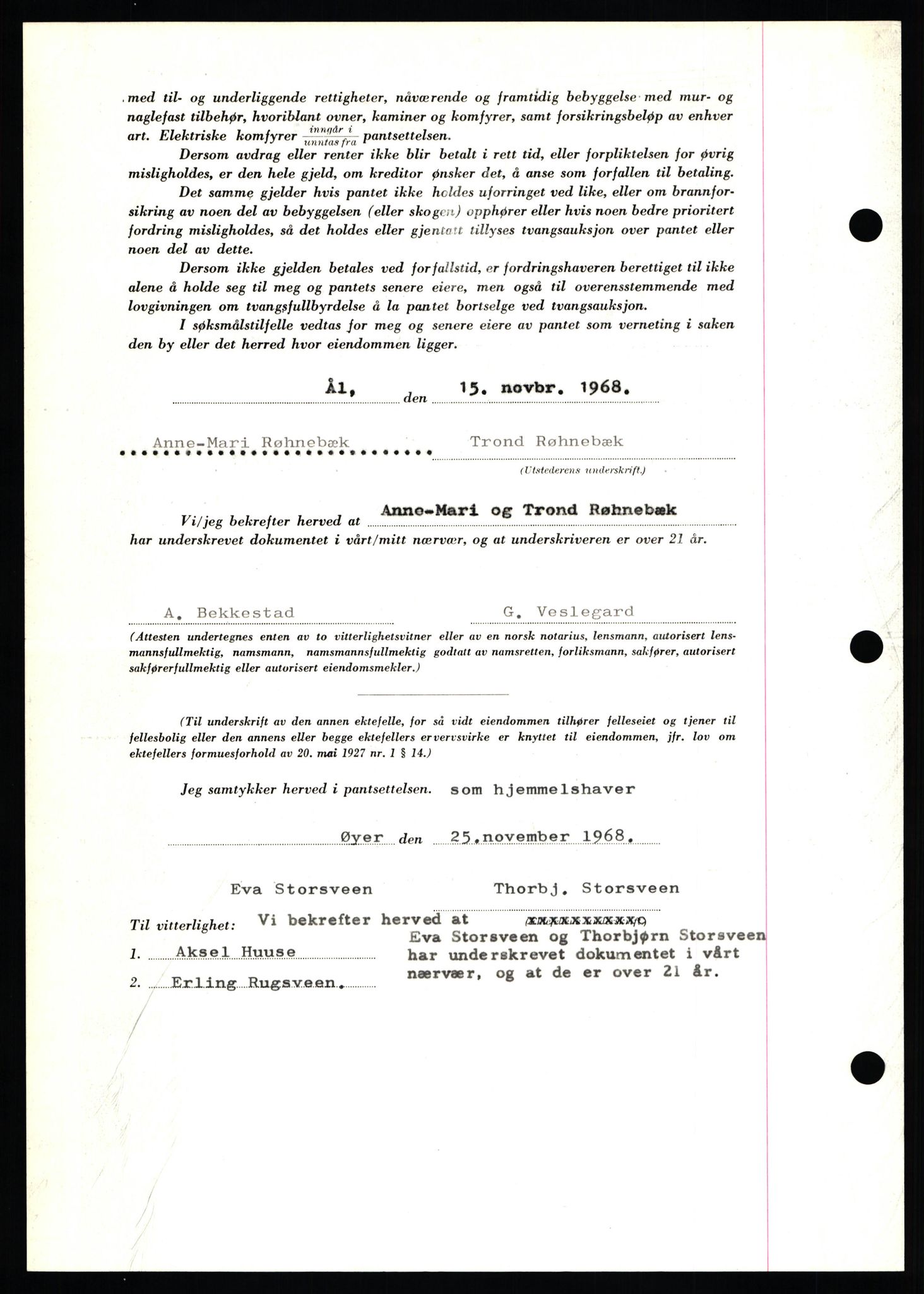 Nord-Hedmark sorenskriveri, SAH/TING-012/H/Hb/Hbf/L0077: Mortgage book no. B77, 1968-1969, Diary no: : 6360/1968