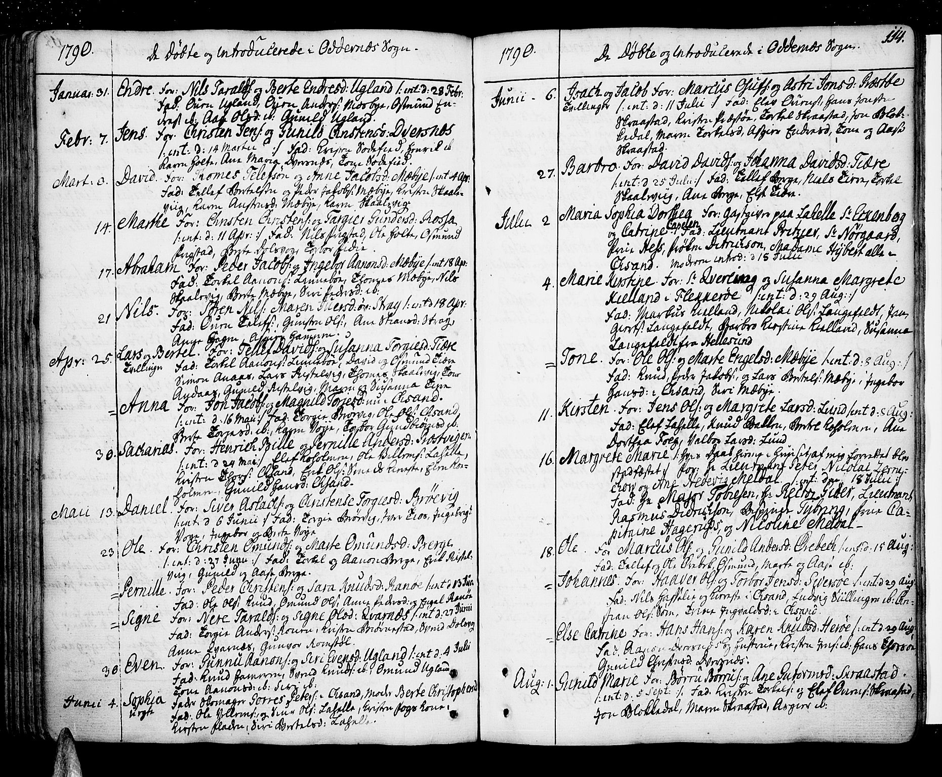 Oddernes sokneprestkontor, AV/SAK-1111-0033/F/Fa/Faa/L0004: Parish register (official) no. A 4, 1764-1820, p. 114