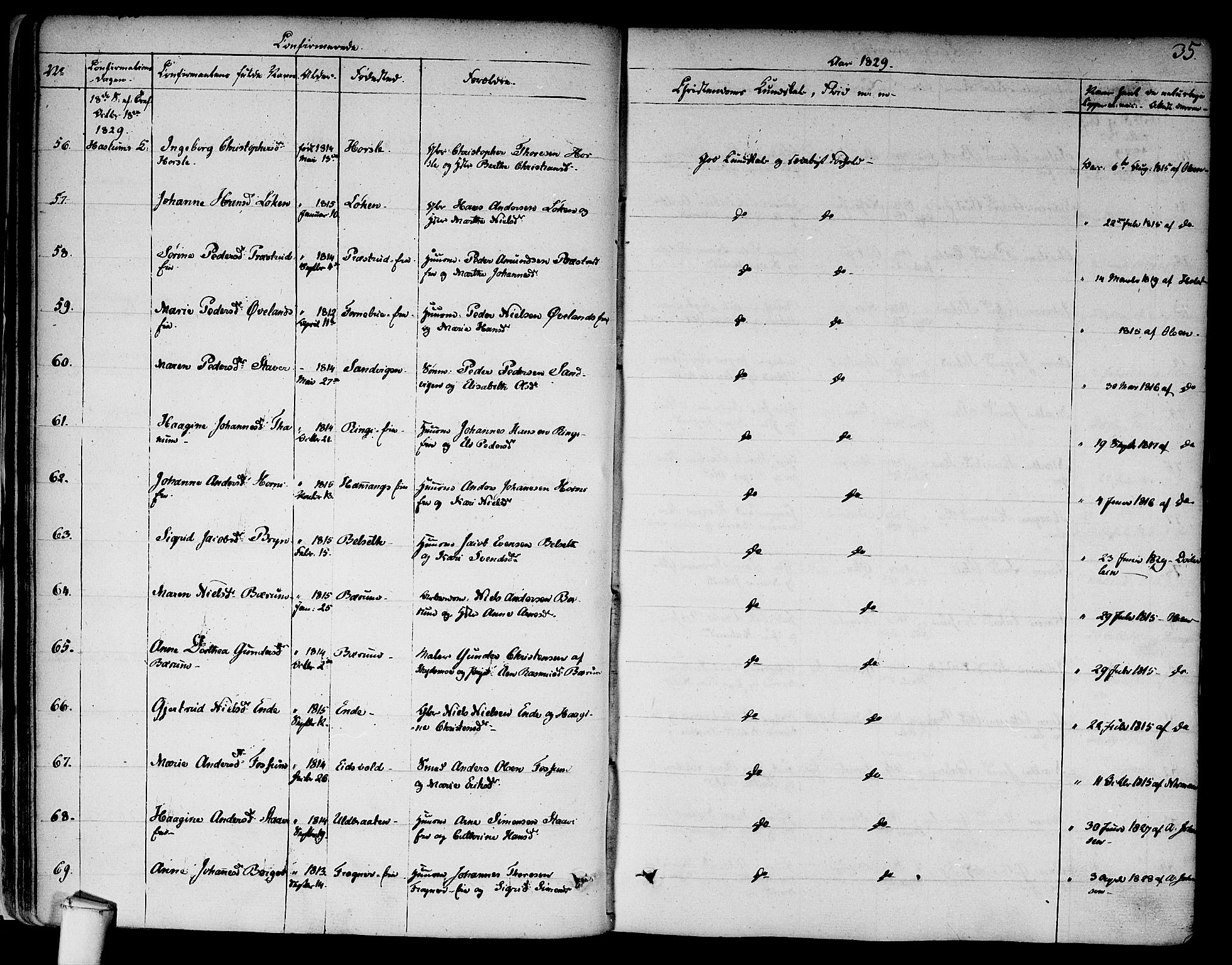 Asker prestekontor Kirkebøker, AV/SAO-A-10256a/F/Fa/L0009: Parish register (official) no. I 9, 1825-1878, p. 35