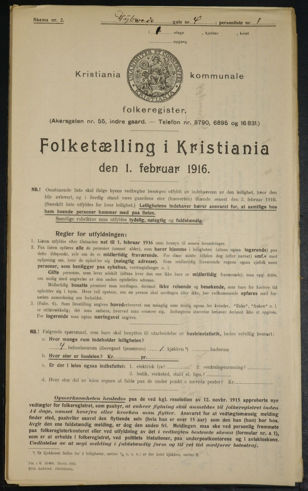 OBA, Municipal Census 1916 for Kristiania, 1916, p. 17577