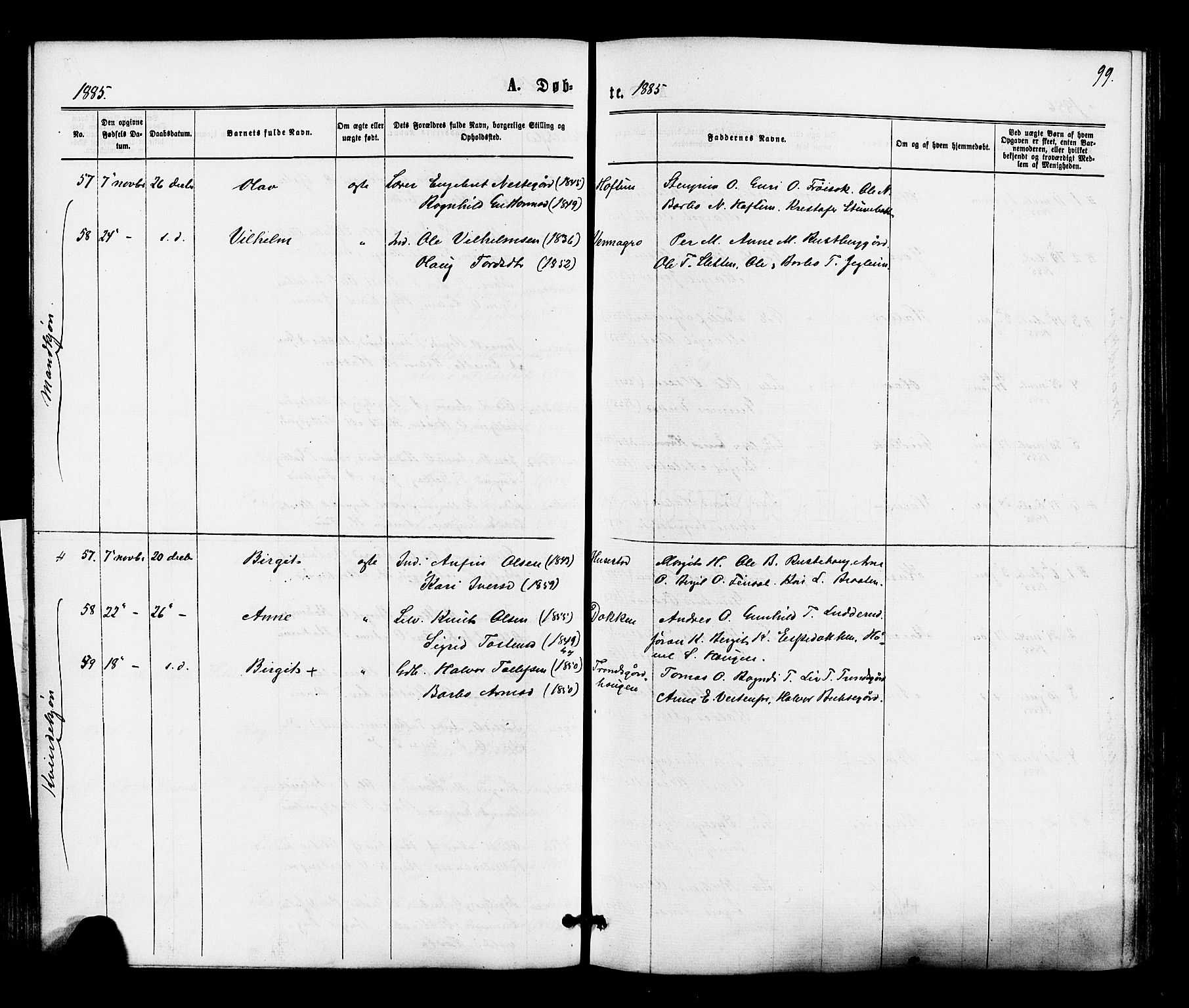 Gol kirkebøker, AV/SAKO-A-226/F/Fa/L0004: Parish register (official) no. I 4, 1876-1886, p. 99