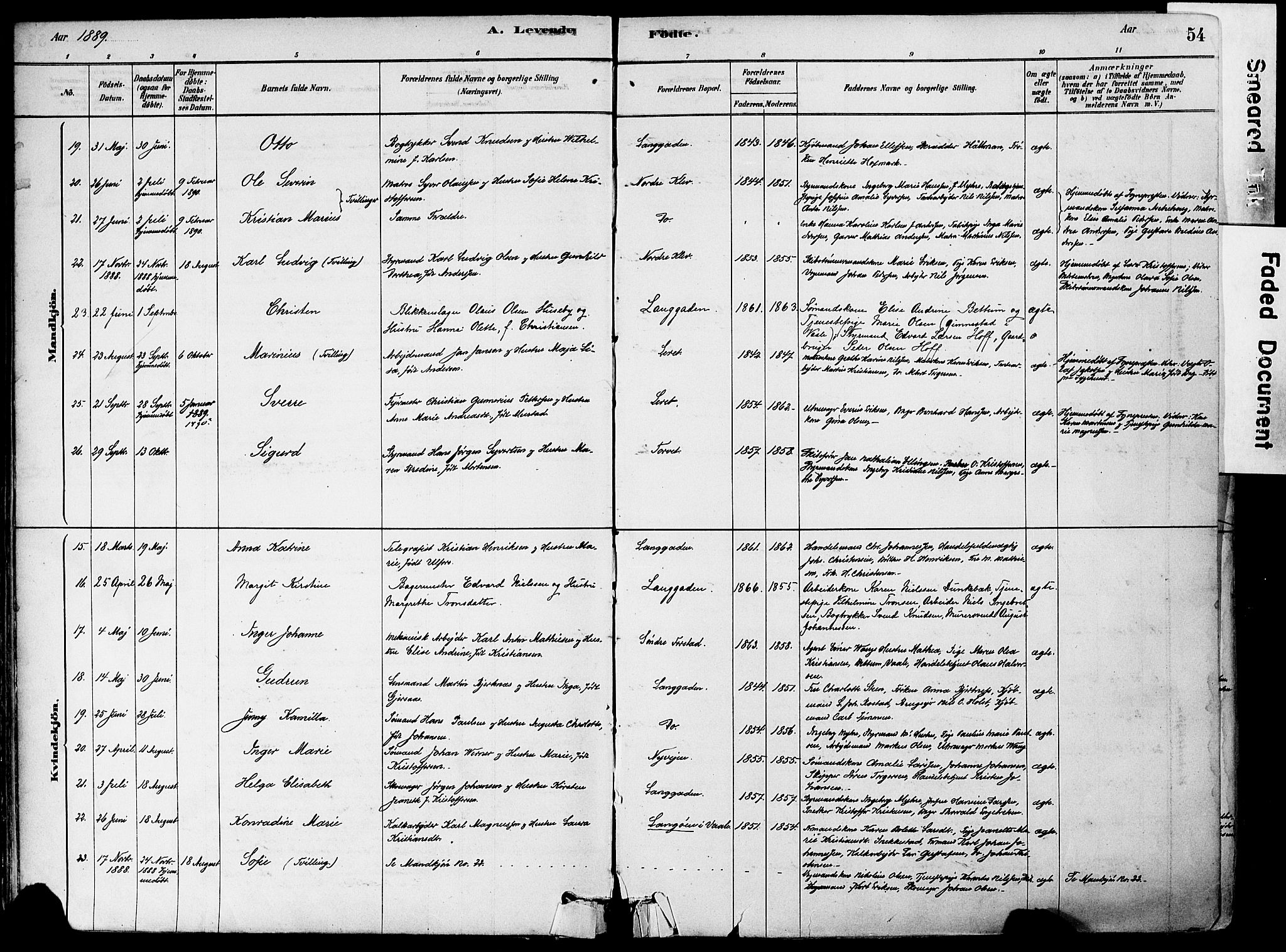 Holmestrand kirkebøker, AV/SAKO-A-346/F/Fa/L0004: Parish register (official) no. 4, 1880-1901, p. 54