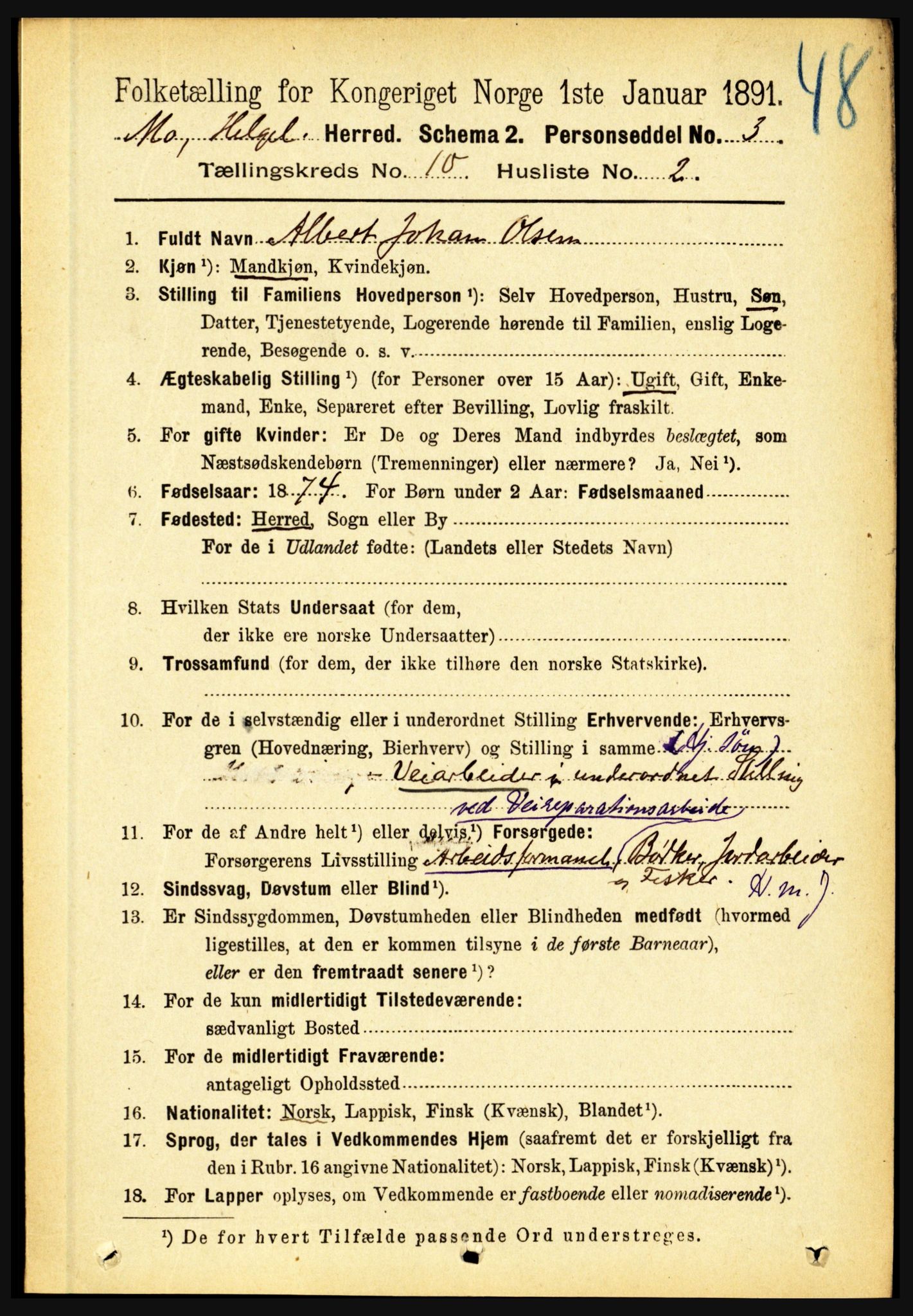 RA, 1891 census for 1833 Mo, 1891, p. 3947