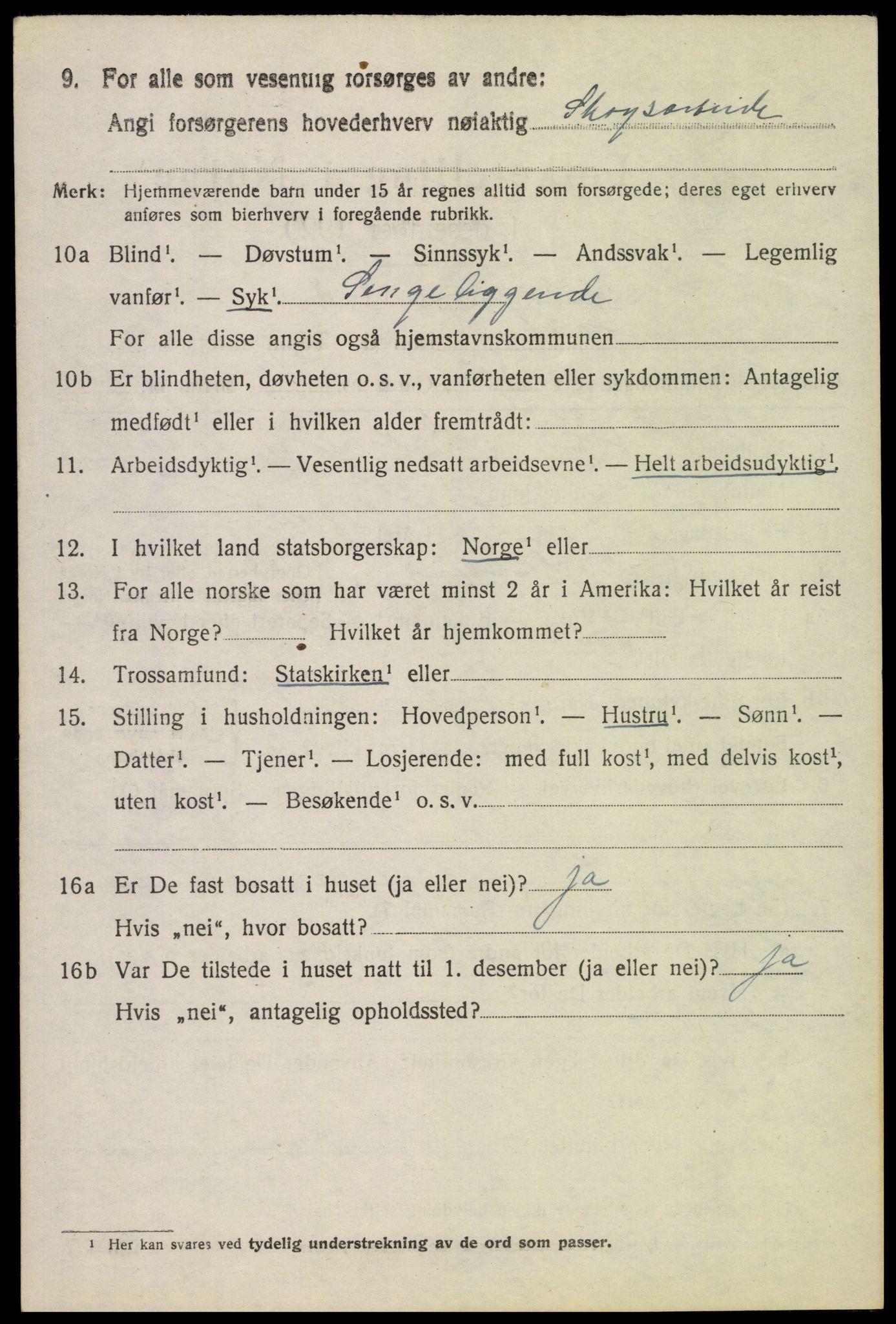 SAH, 1920 census for Fåberg, 1920, p. 3543