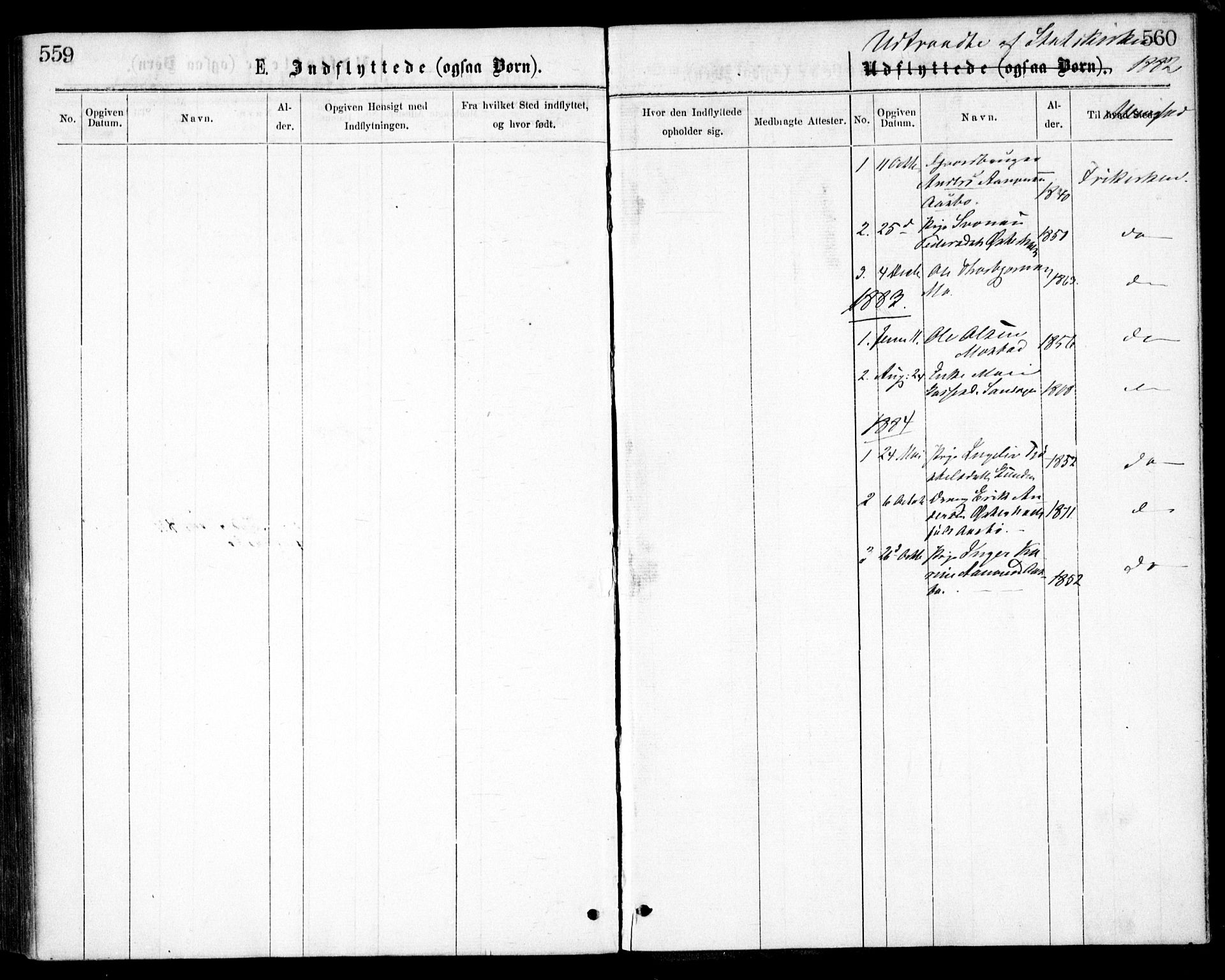 Gjerstad sokneprestkontor, AV/SAK-1111-0014/F/Fa/Faa/L0008: Parish register (official) no. A 8, 1876-1884, p. 559-560