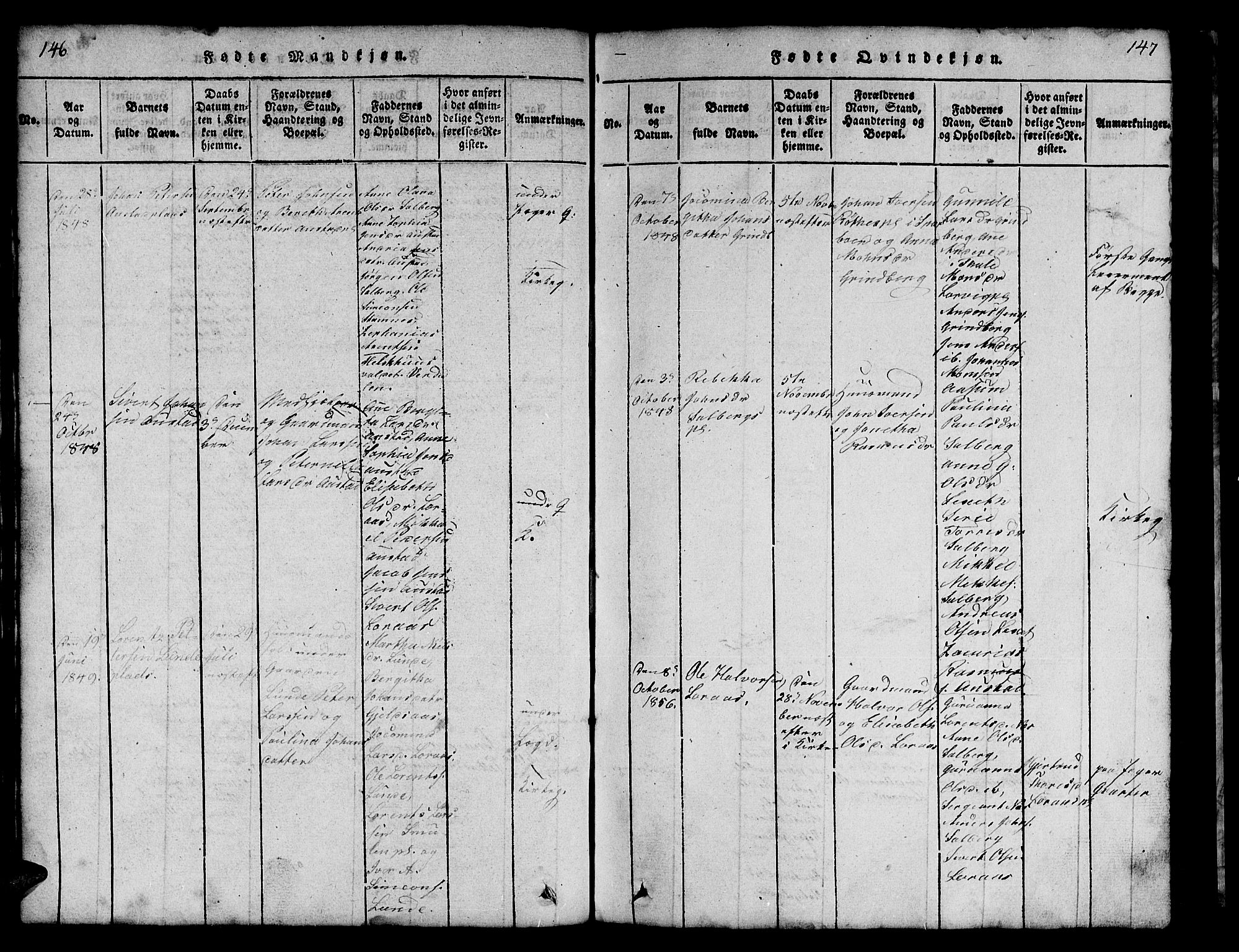 Ministerialprotokoller, klokkerbøker og fødselsregistre - Nord-Trøndelag, SAT/A-1458/731/L0310: Parish register (copy) no. 731C01, 1816-1874, p. 146-147