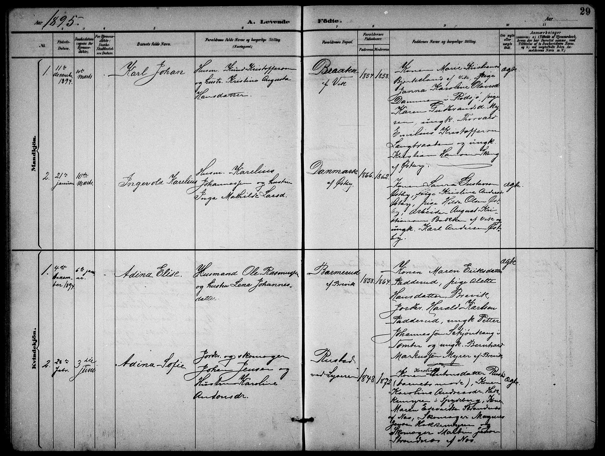 Enebakk prestekontor Kirkebøker, AV/SAO-A-10171c/G/Gb/L0002: Parish register (copy) no. II 2, 1891-1903, p. 29