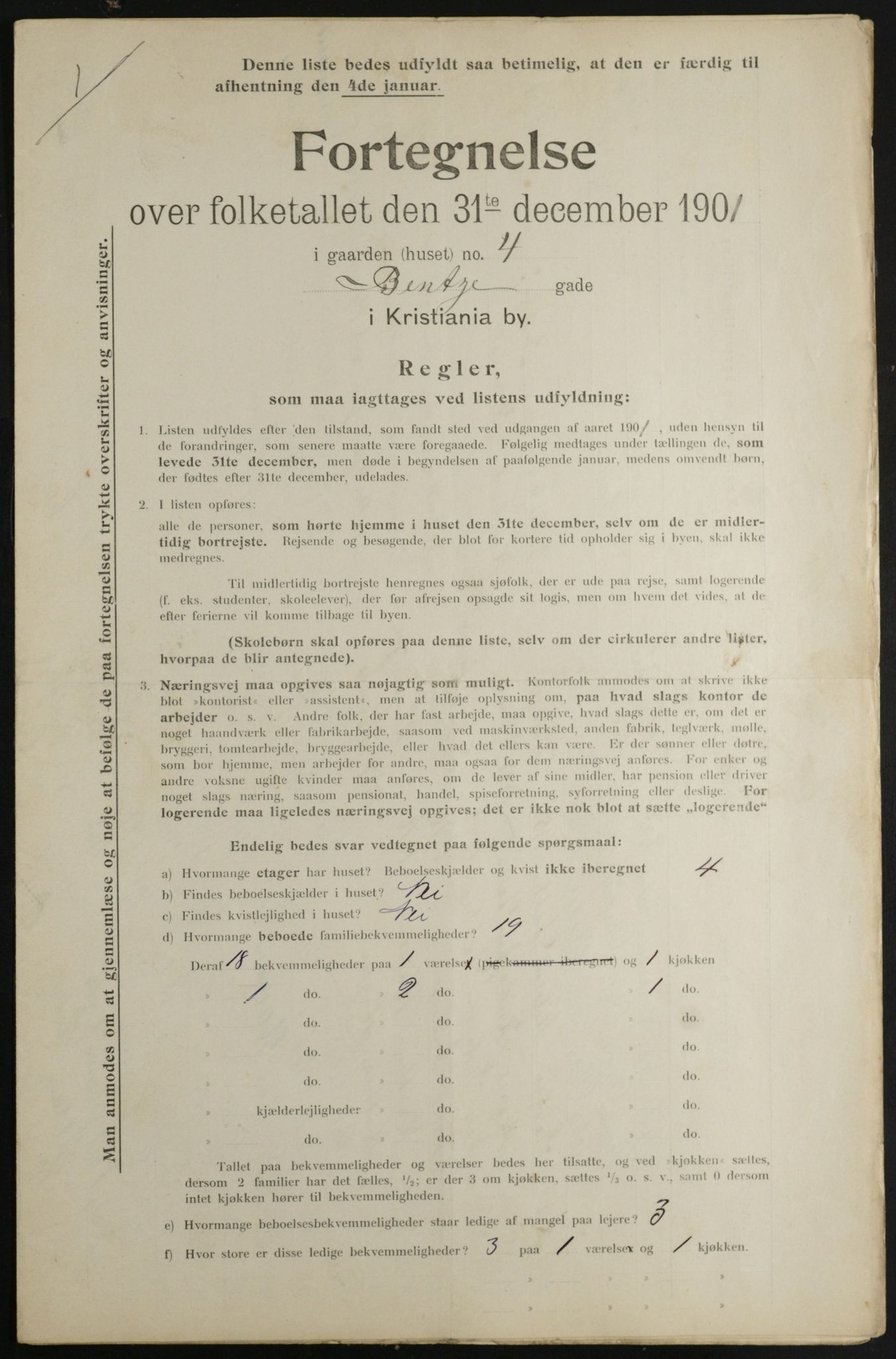 OBA, Municipal Census 1901 for Kristiania, 1901, p. 676