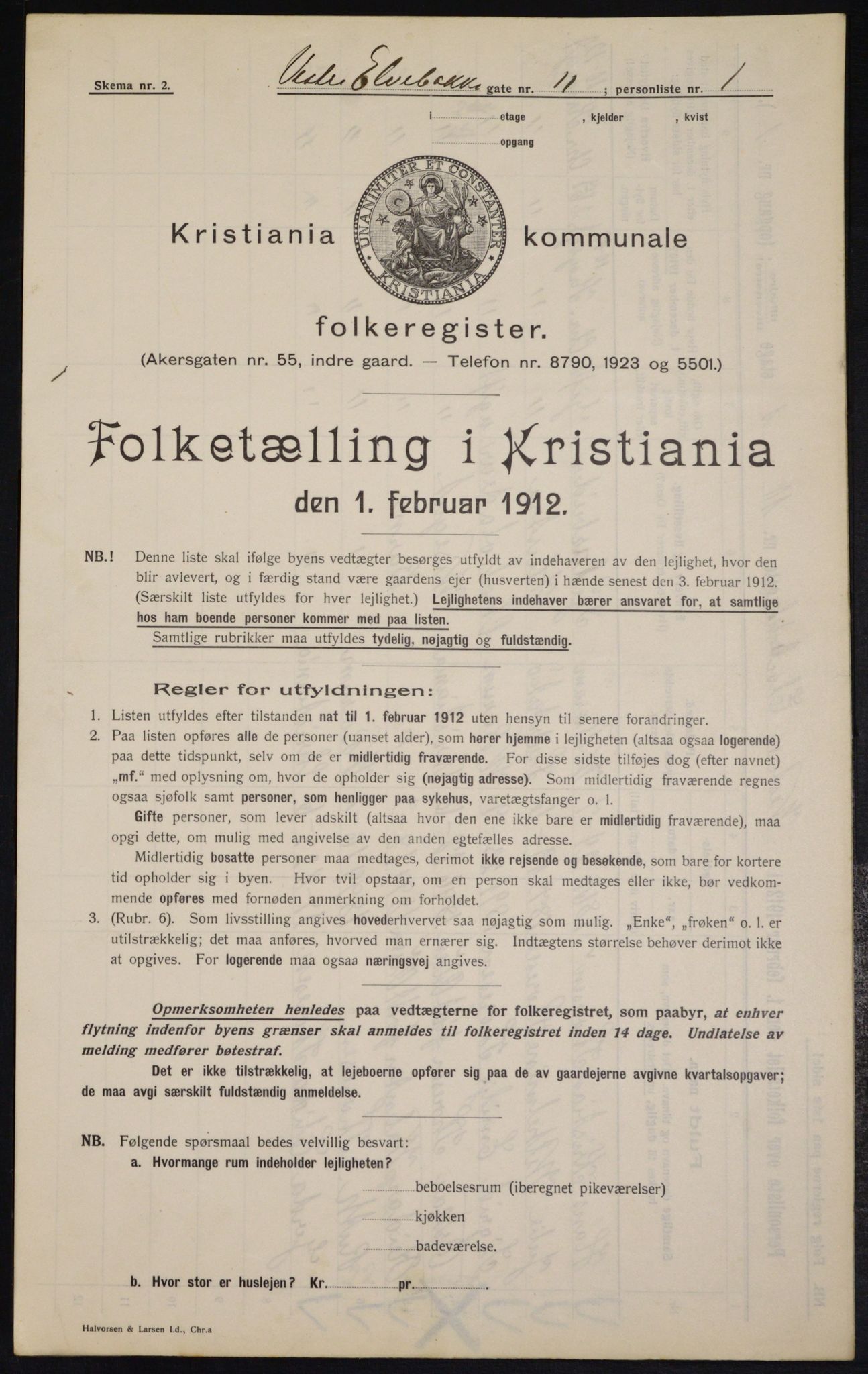 OBA, Municipal Census 1912 for Kristiania, 1912, p. 122436