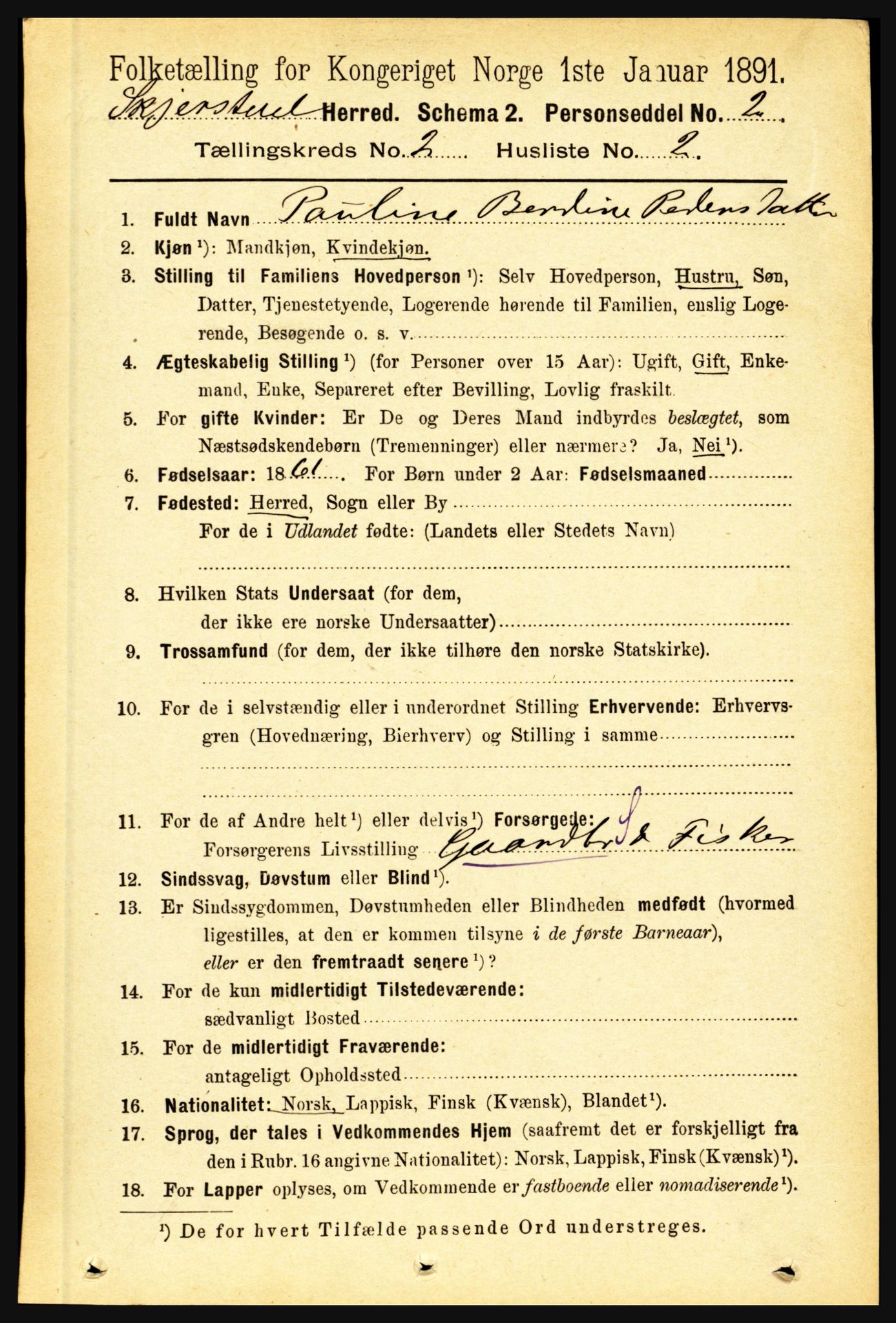 RA, 1891 census for 1842 Skjerstad, 1891, p. 356