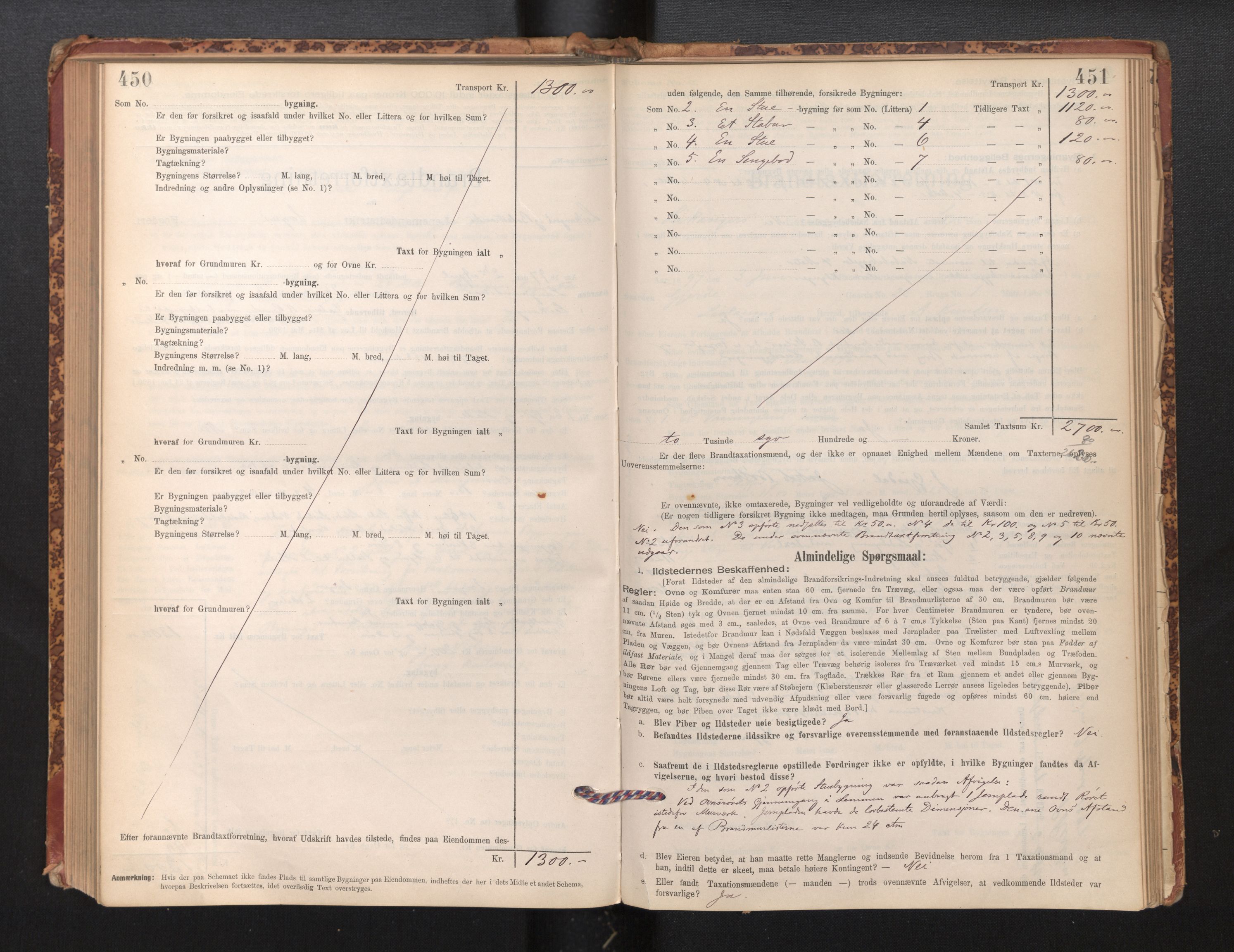 Lensmannen i Leikanger, AV/SAB-A-29201/0012/L0004: Branntakstprotokoll, skjematakst, 1894-1903, p. 450-451