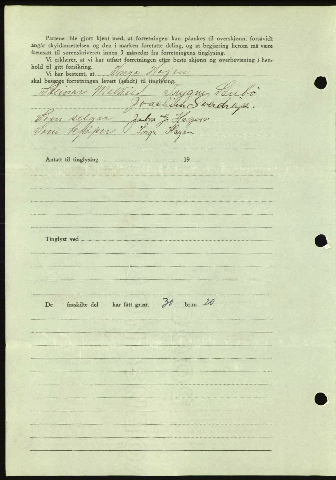 Romsdal sorenskriveri, AV/SAT-A-4149/1/2/2C: Mortgage book no. A17, 1944-1945, Diary no: : 34/1945