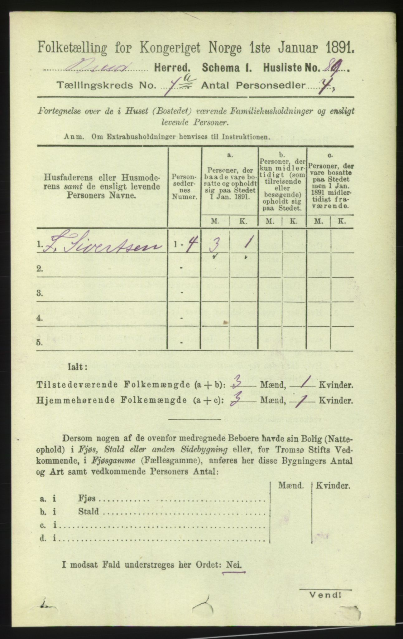 RA, 1891 census for 1549 Bud, 1891, p. 2153