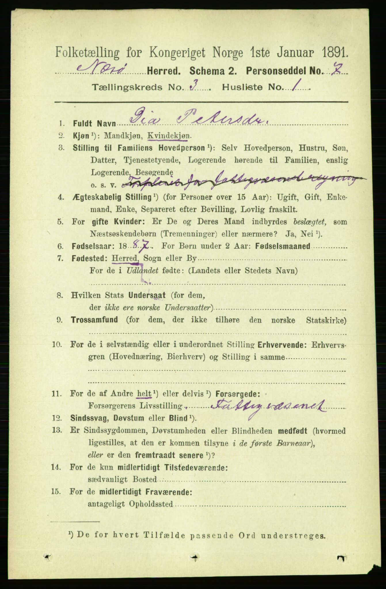 RA, 1891 census for 1751 Nærøy, 1891, p. 1305