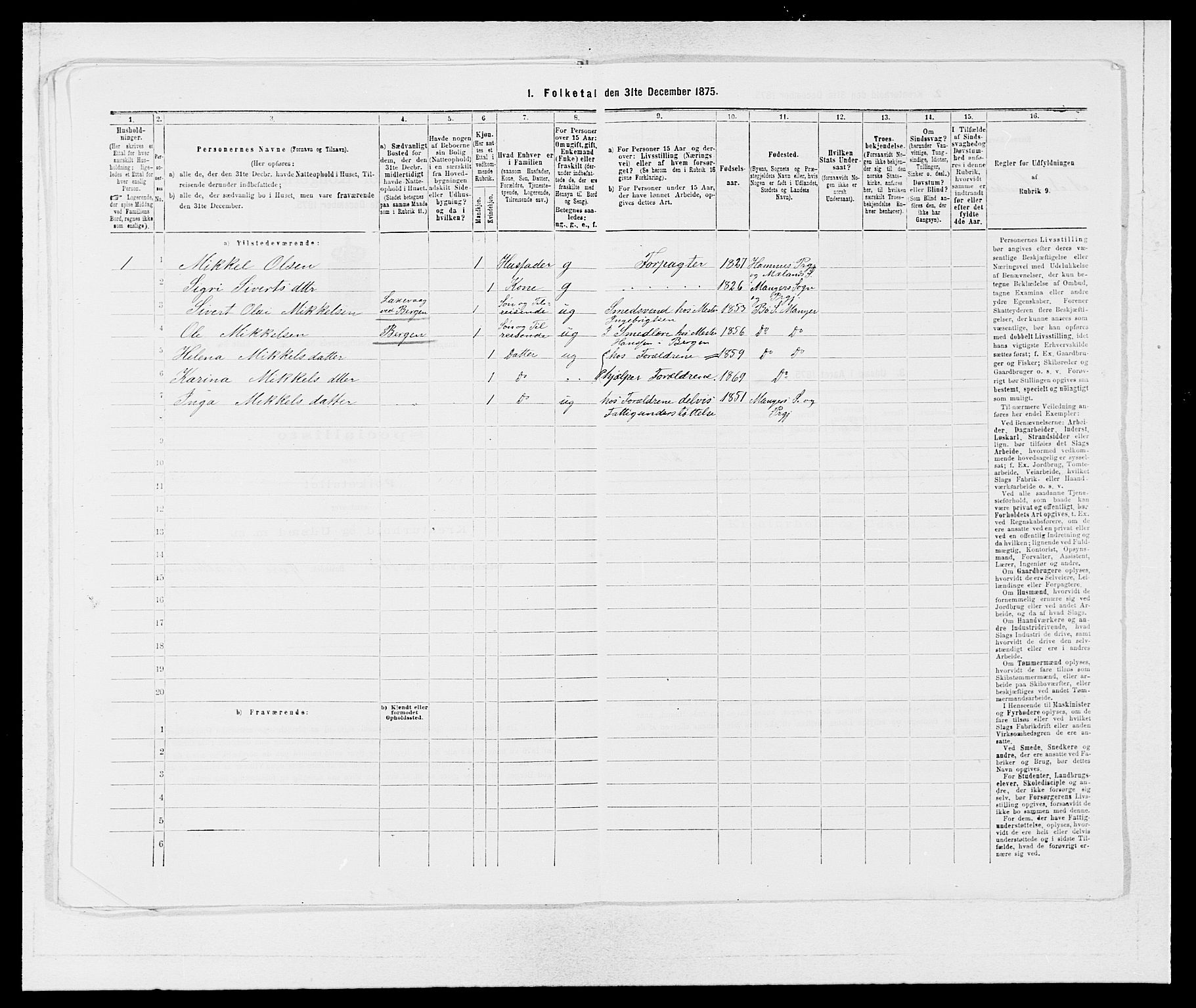 SAB, 1875 census for 1261P Manger, 1875, p. 372