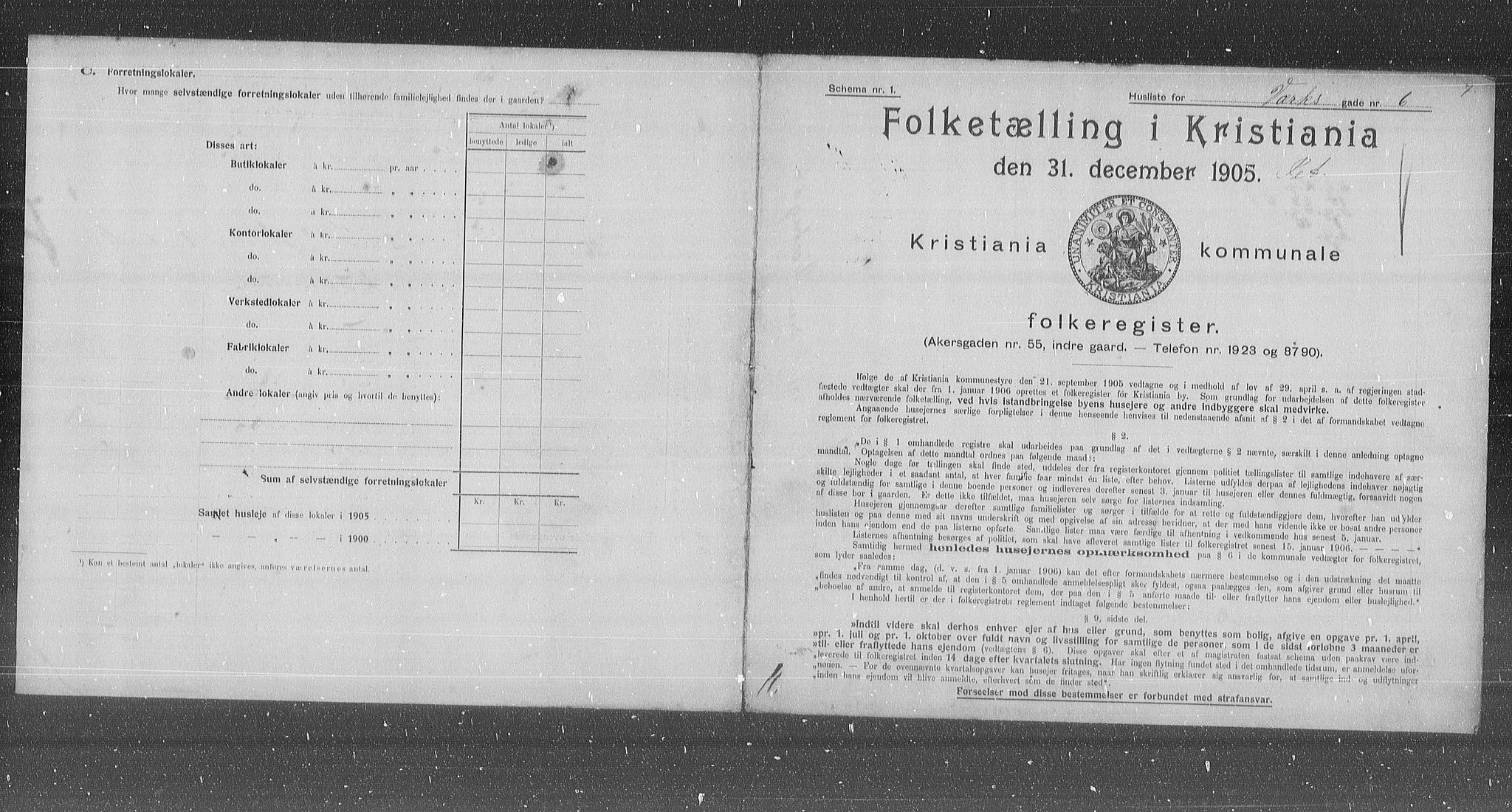 OBA, Municipal Census 1905 for Kristiania, 1905, p. 64935